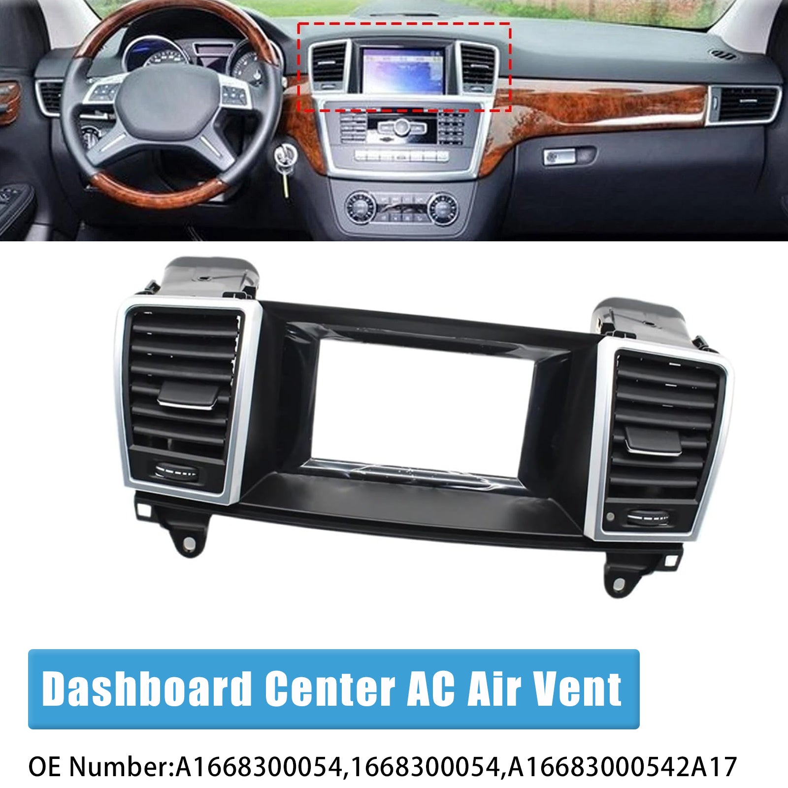 PALASER Dashboard Center Air Vent Small Screen For Mercedes Gl Ml X166 W166 2013-2015