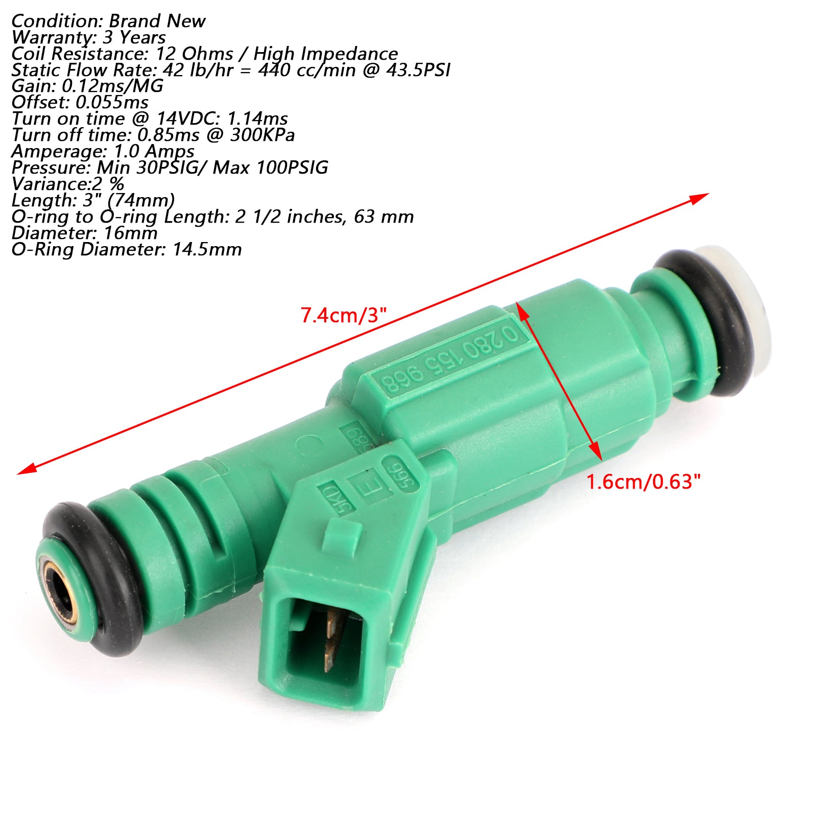 PALASER FJ878 420874432 Fuel Injectors For Chevrolet Ford Holden Commodore 0280155968 - Image 2
