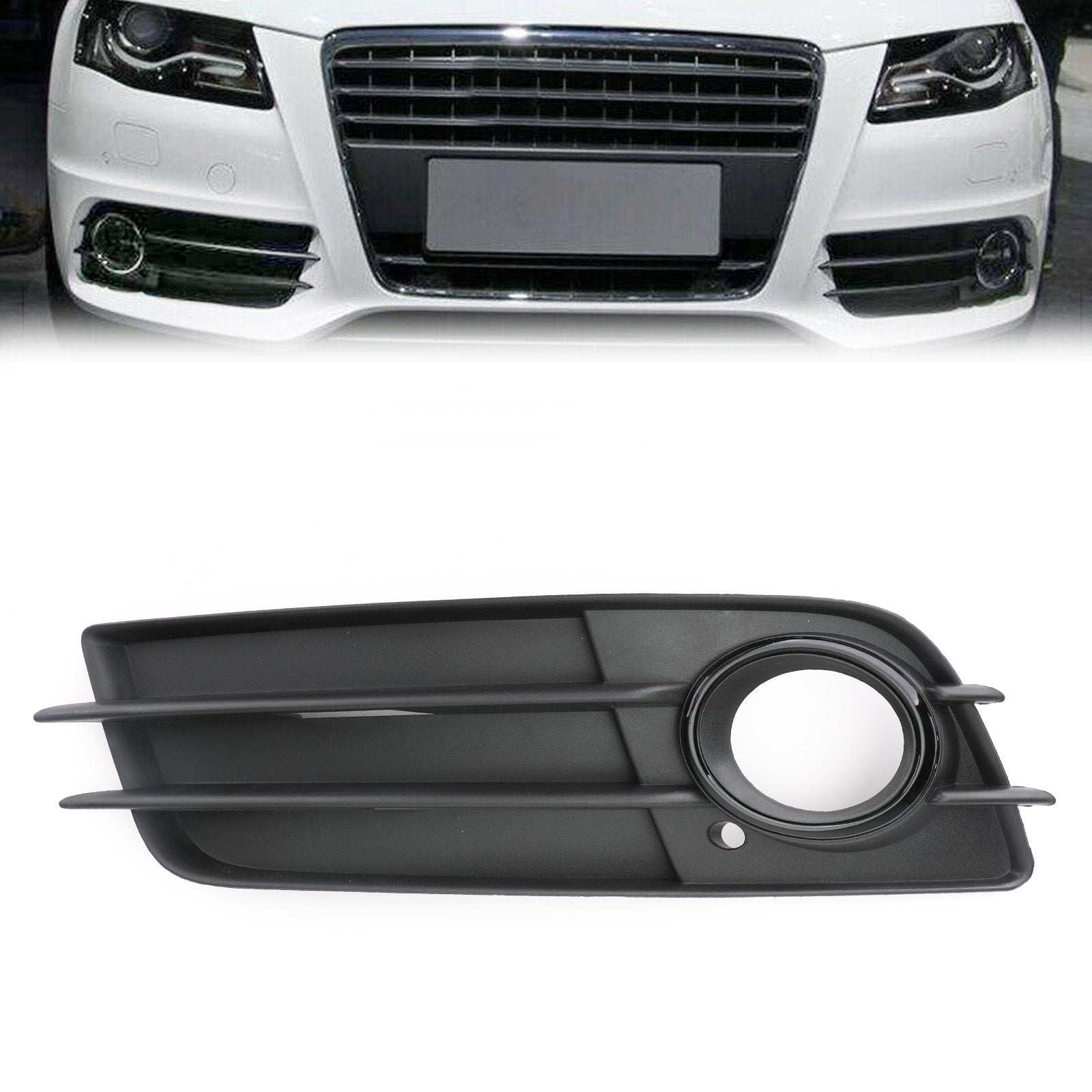 PALASER 2008-2012 Audi A4 B8 Left Side Matte Black Fog Light Grill S-line Bumper
