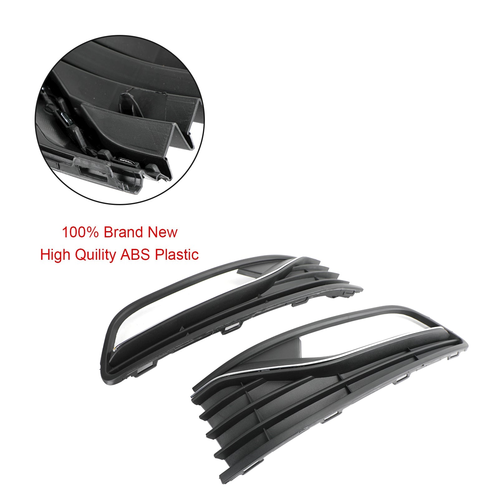 PALASER 2014-2017 Vw Polo 6R Pair Front Bumper Fog Light Cover Grill 56C0853665J 6C0853666J - Image 11