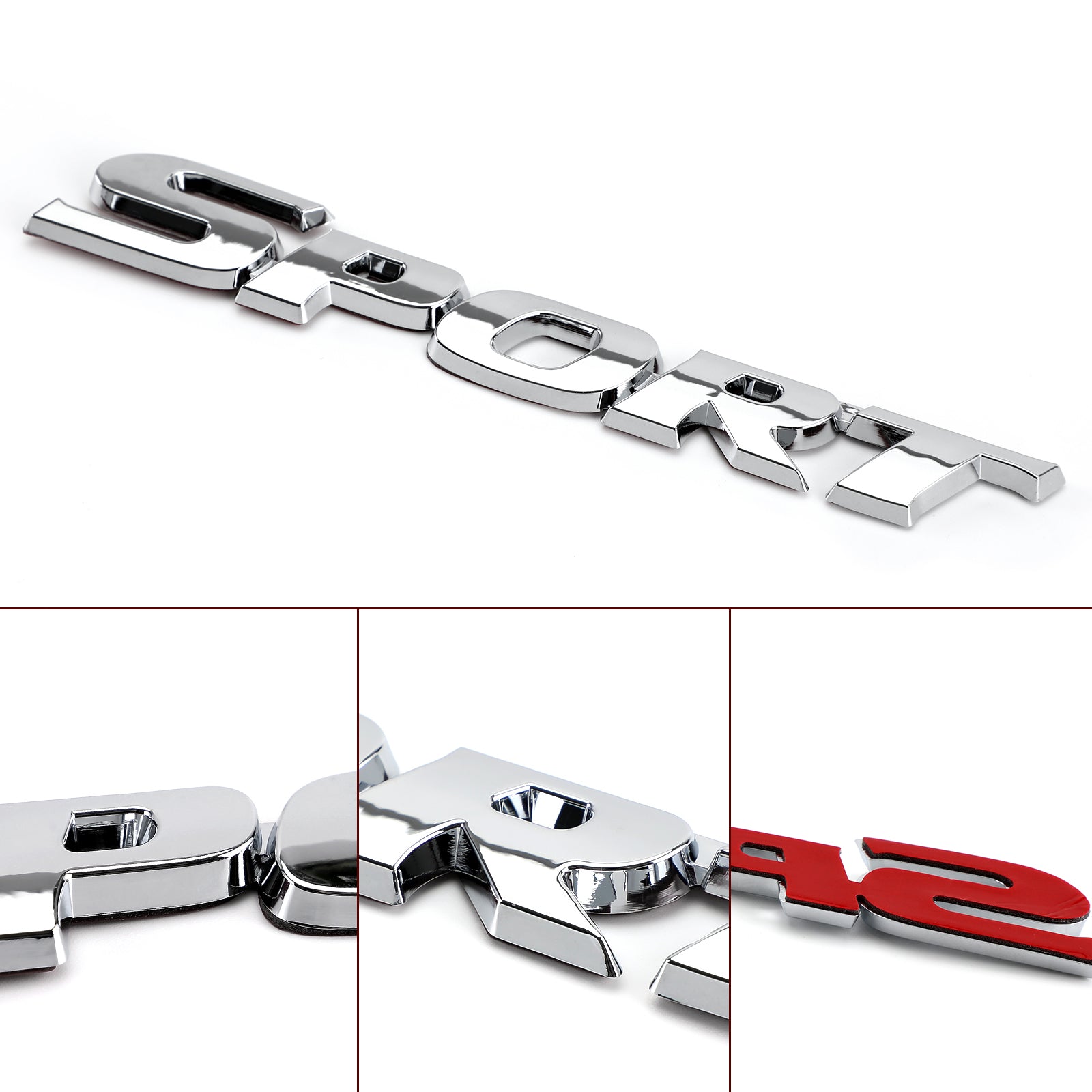 PALASER 3D Metal Sport Logo Car Trunk Tailgate Emblem Badge Decal Sticker Silver - Image 10