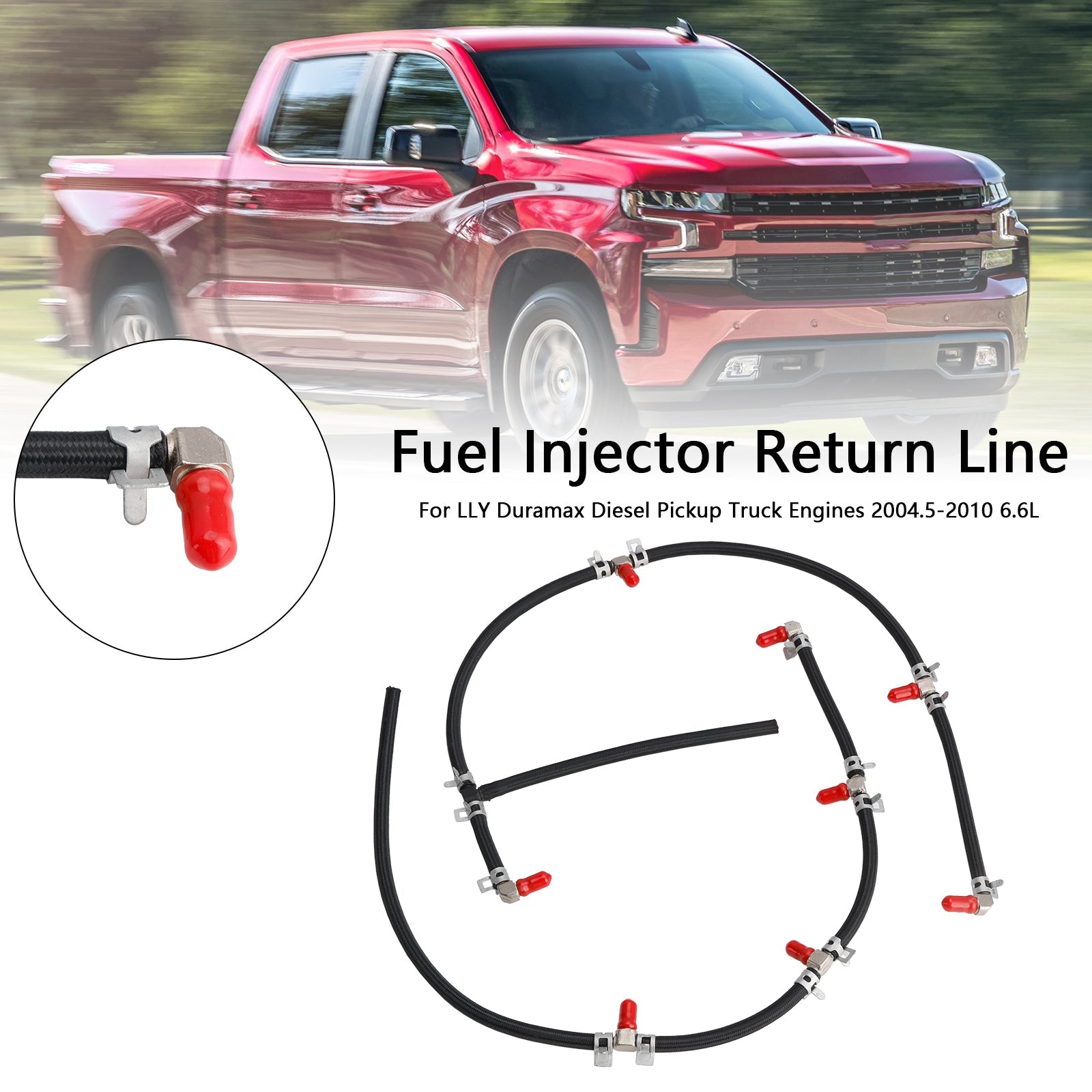 PALASER 2004-2010 Duramax Diesel Truck Engines 6.6L Fuel Injector Return Line Kit 97328733 8973287331 - Image 6