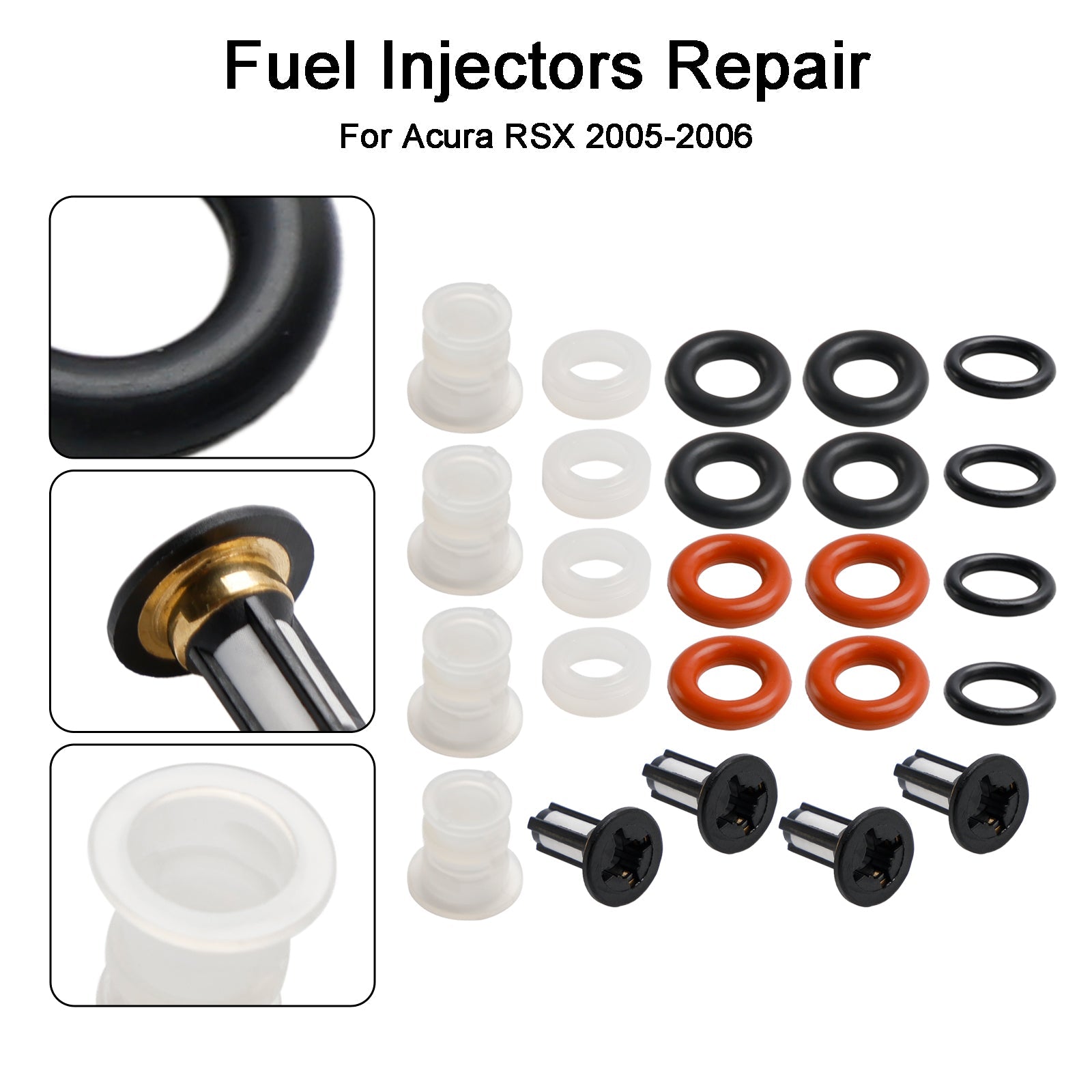 PALASER 2005-2006 Acura Rsx Fuel Injector Repair O-rings Seals Kit 16450-PRB-A01 - Image 6