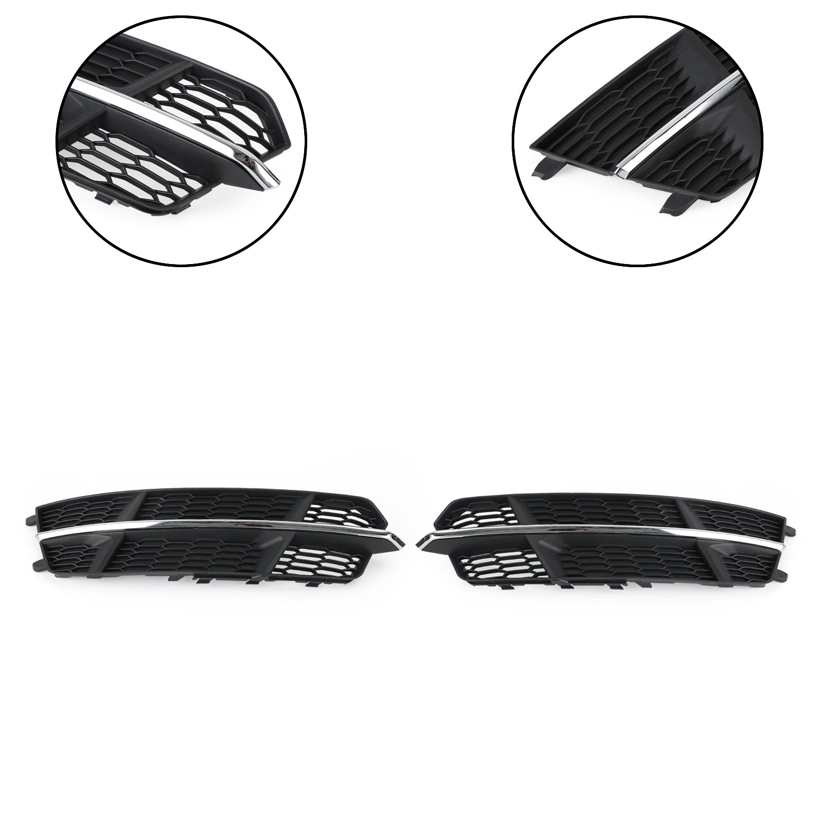 PALASER 2016-2018 Audi A6 C7 S-line Front Bumper Lower Grille Grill Black Chrome