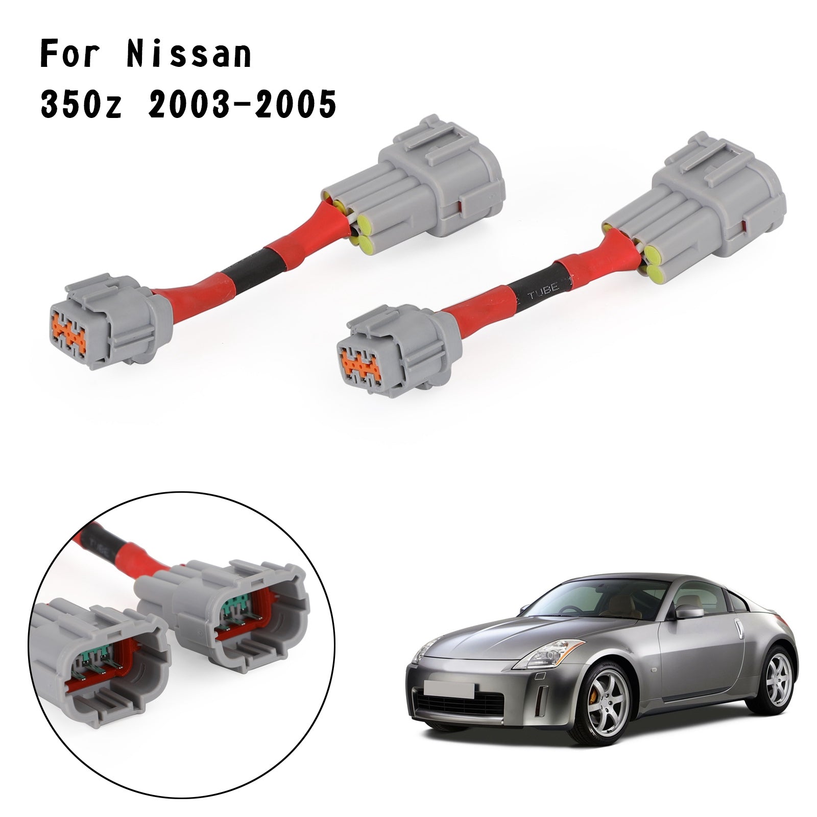 PALASER 2003-2005 Nissan 350z Hid Wiring 8 To Headlight 6 Headlight Conversion Adapters - Image 4