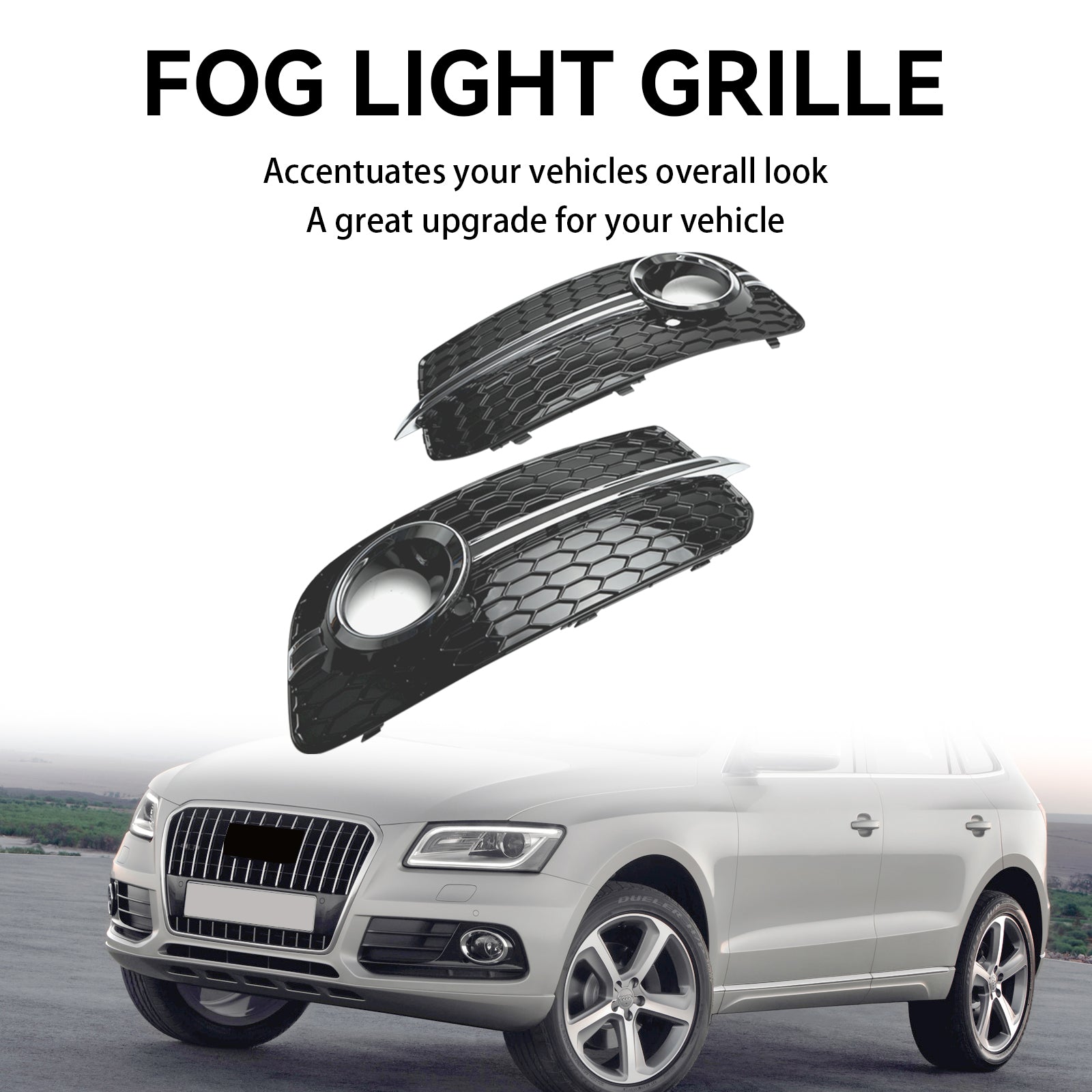 PALASER 2013-2017 Audi Q5 Standard Version Front Bumper Fog Light Grille Grill 8R0807681M 8R0807682J - Image 7