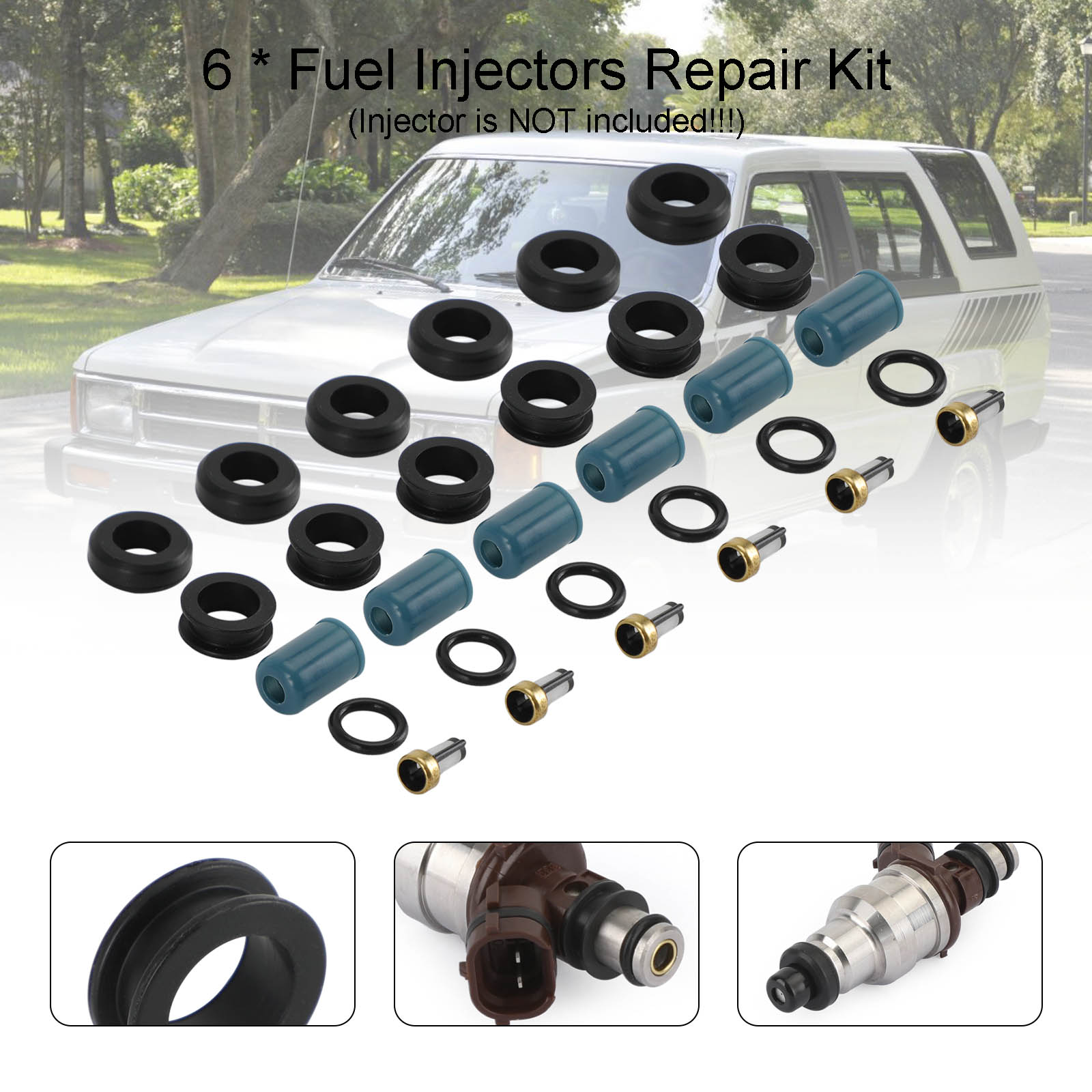 PALASER Toyota Truck 4 Runner 1988-1995 3.0L 3VZE 6PCS Fuel Injectors Repair Seal Rebuild Kit 23209-65020 23250-65020 195500-5400 - Image 7