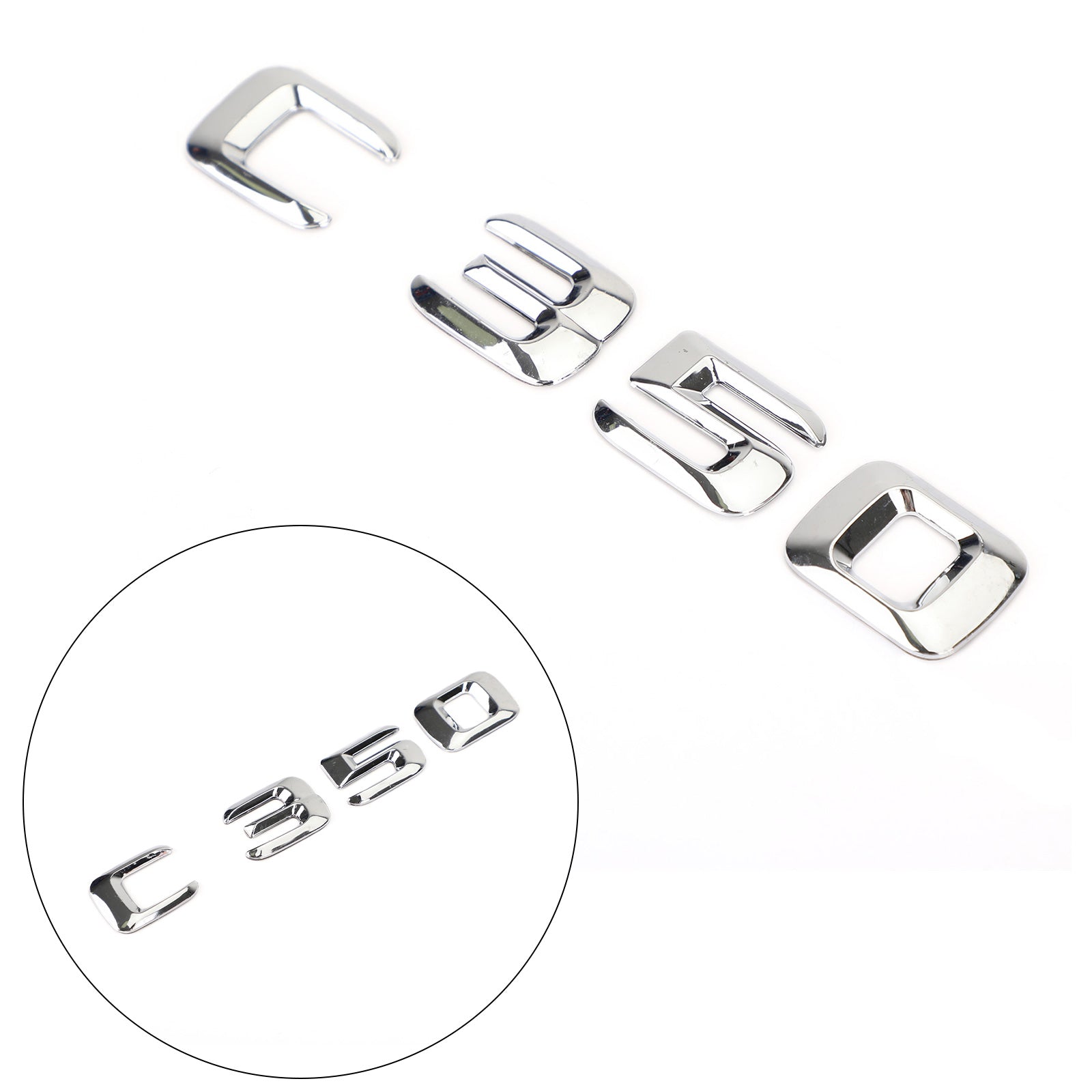 PALASER Rear Trunk Emblem Badge Nameplate Decal Letters Numbers Fit Mercedes C350 Chrome - Image 4