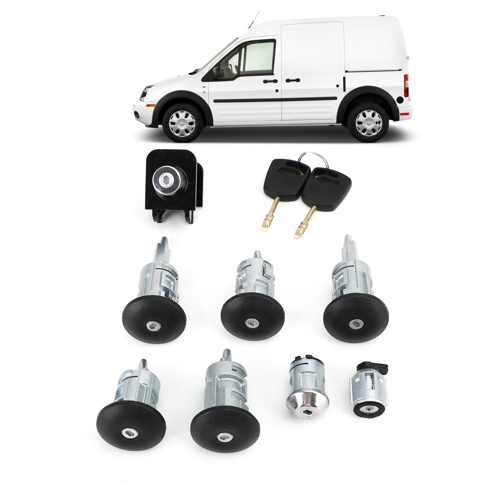 PALASER Transit Connect Lock Set Fit For 02-07 Ford With Bonnet Fuel Door Lock - Image 2