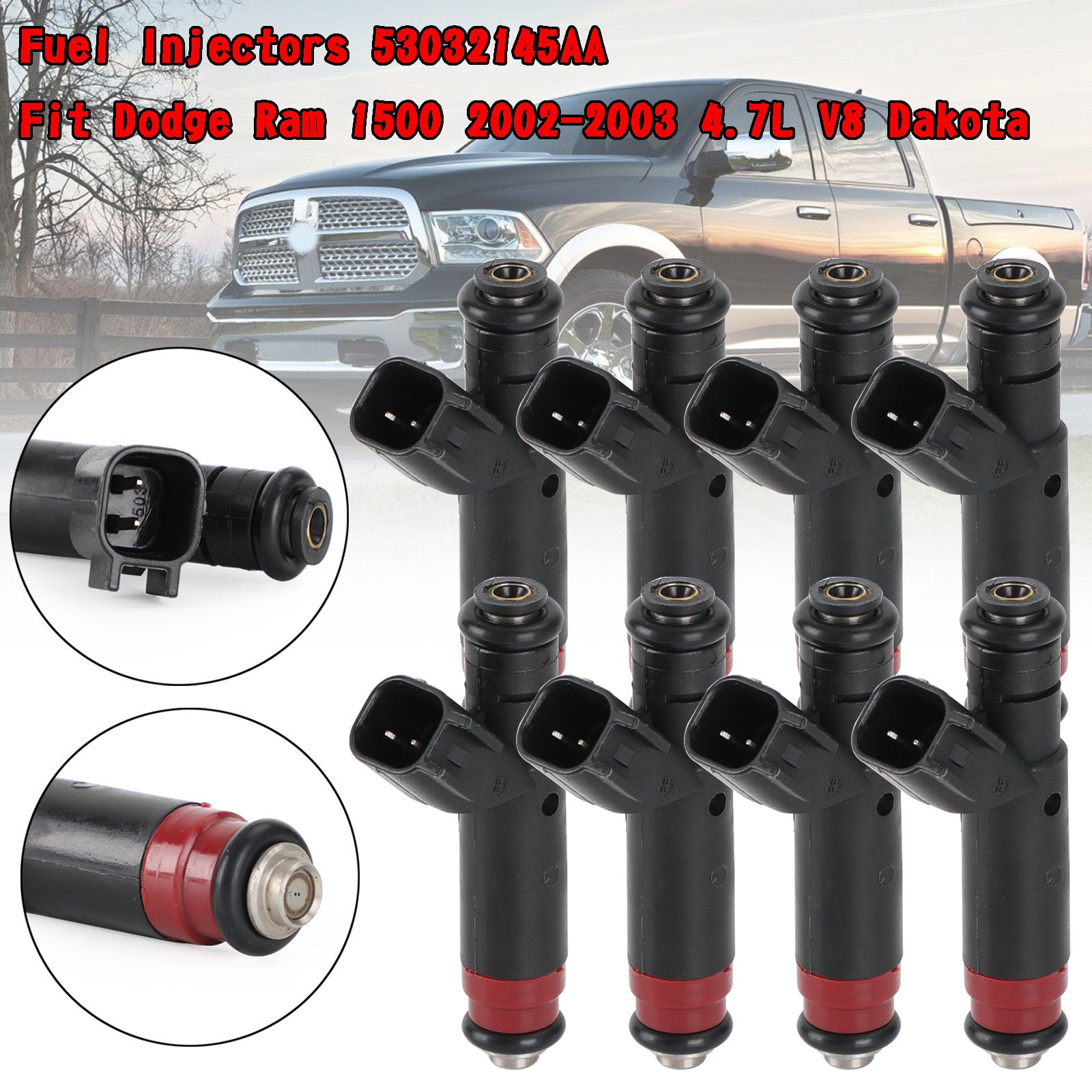 PALASER 2002-2003 Dodge Ram 1500 4.7L V8 8PCS Fuel Injectors 53032145AA 812-12144 - Image 3