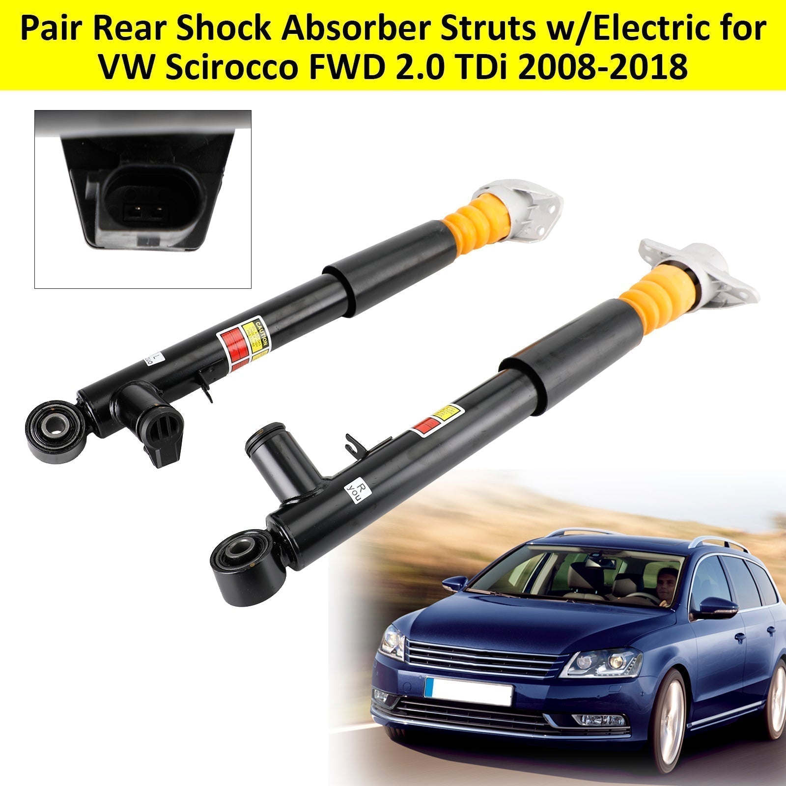 PALASER Vw Sharan 7N Pair Rear Shock Absorber Struts W/electric 1K0513045F 1K0513045B - Image 6