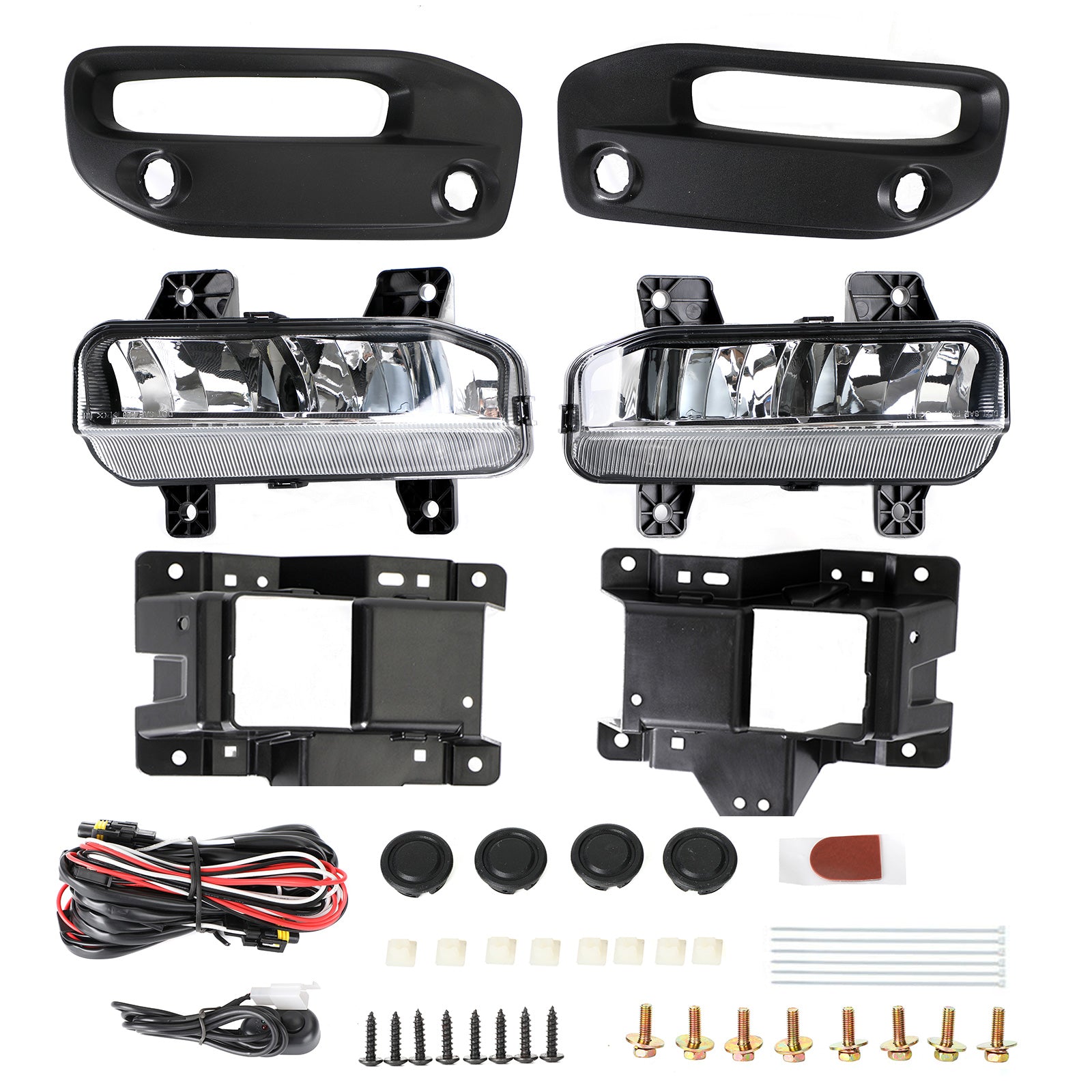 PALASER 19-21 Ram 2500/3500 Dodge LED Front Fog Light Lamps Bracket Wires Switch L:68273291AB R:68273292AB