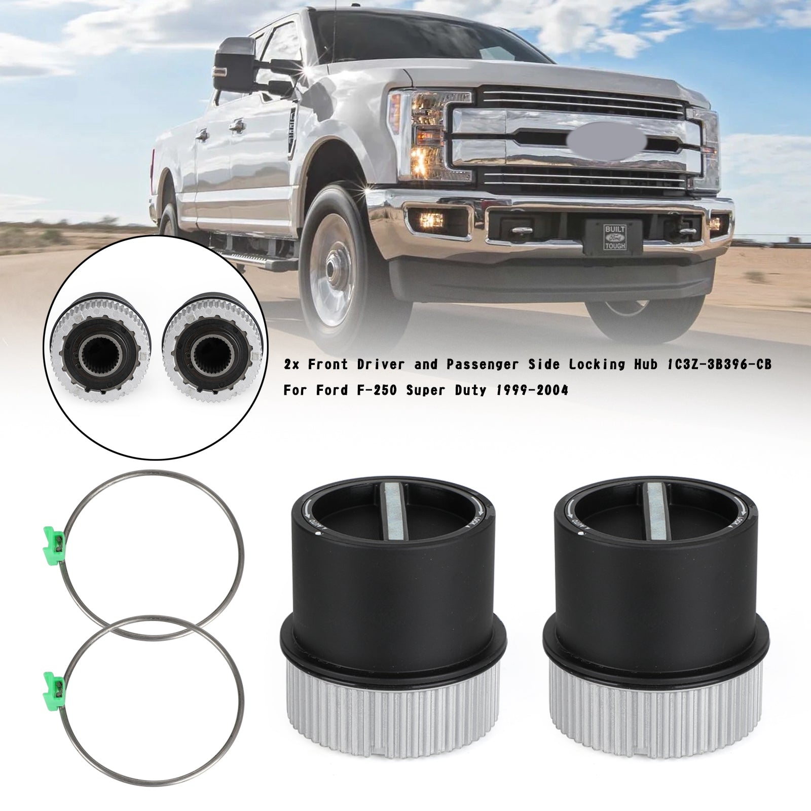 PALASER 1999-2004 Ford F-250 Super Duty 2x Front Locking Hub 1C3Z-3B396-CB - Image 2