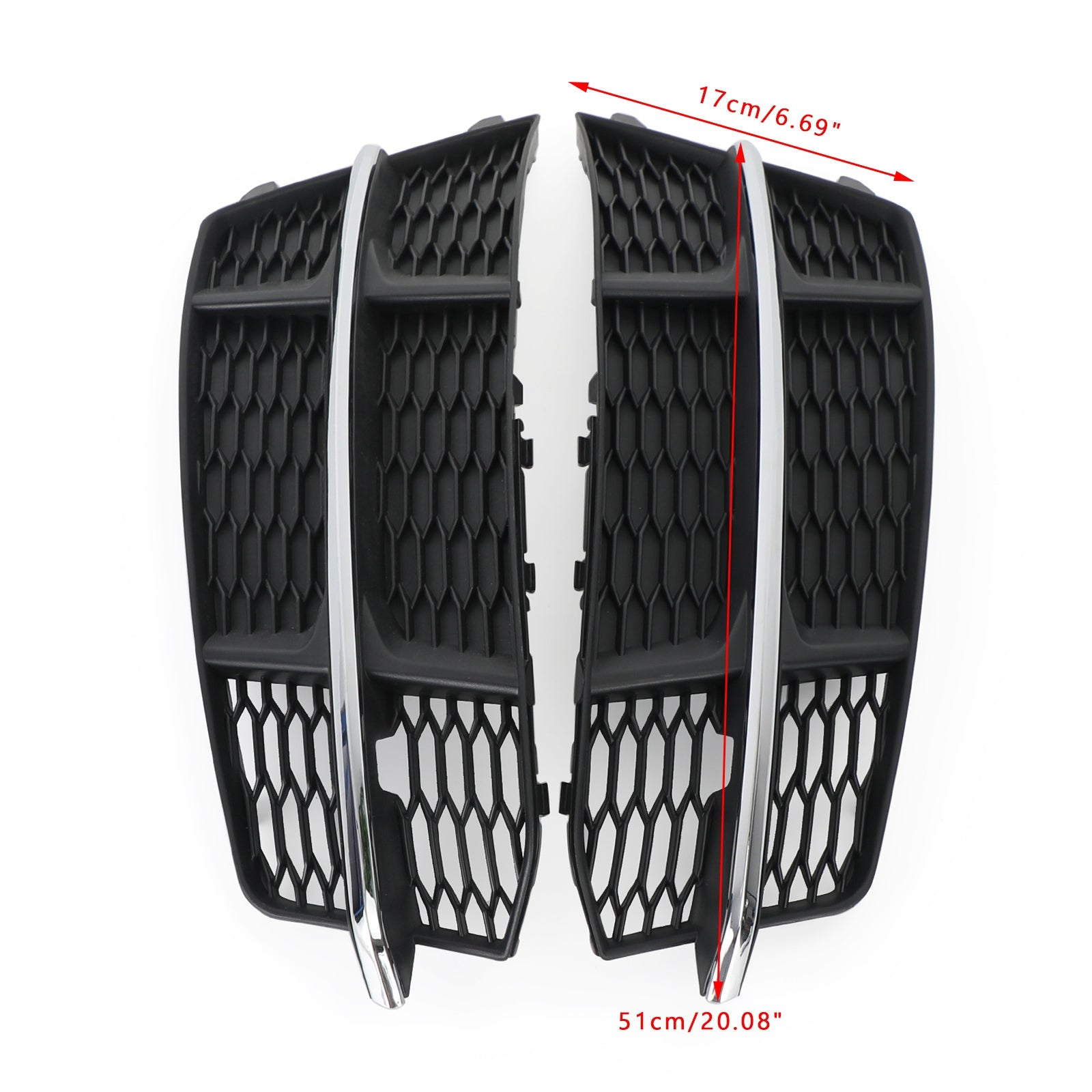 PALASER 2016-2018 Audi A6 C7 S-line Front Bumper Lower Grille Grill Black Chrome - Image 2