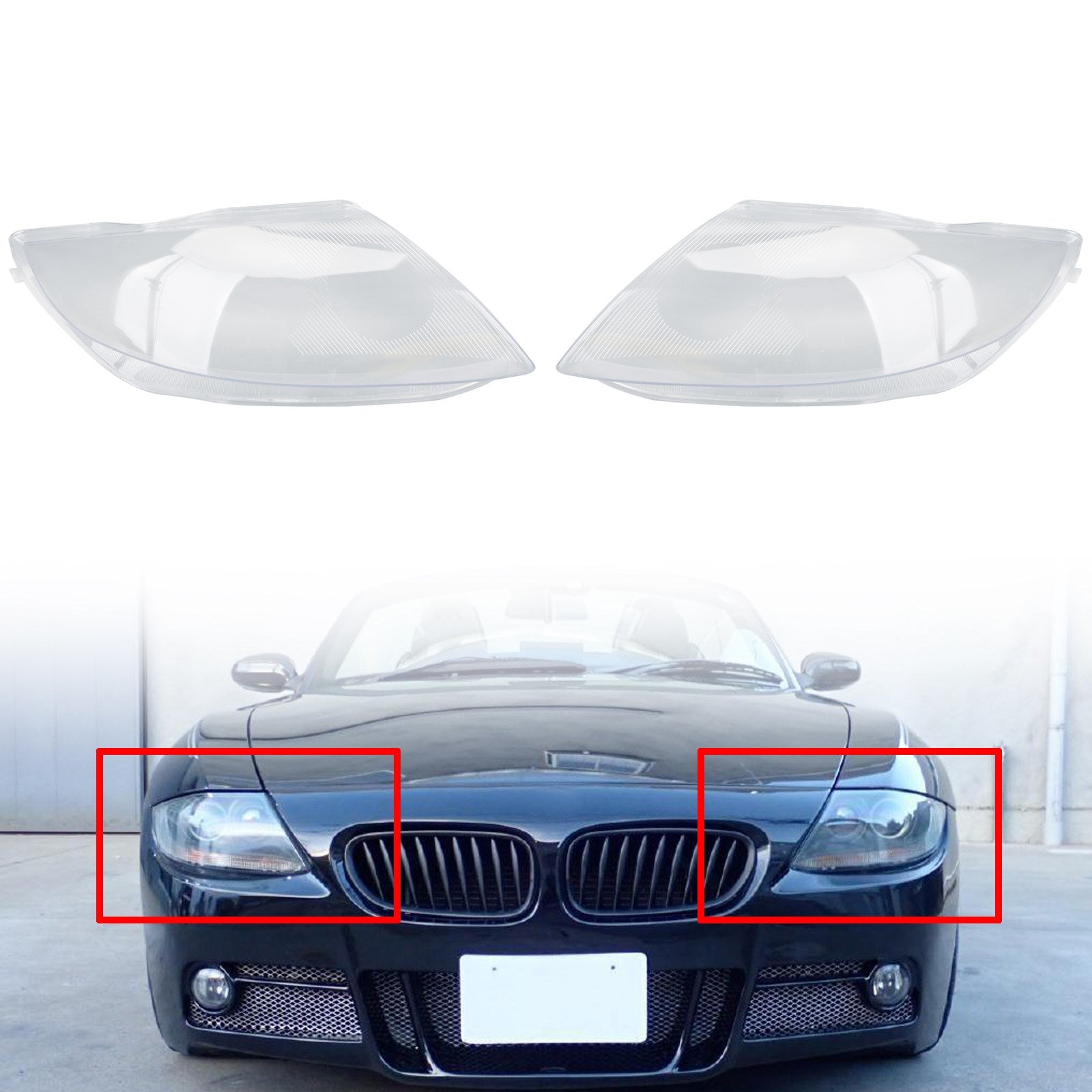 PALASER Headlight Cover Headlamp Lens Left For BMW Z4 E85 2003-2008 Clear