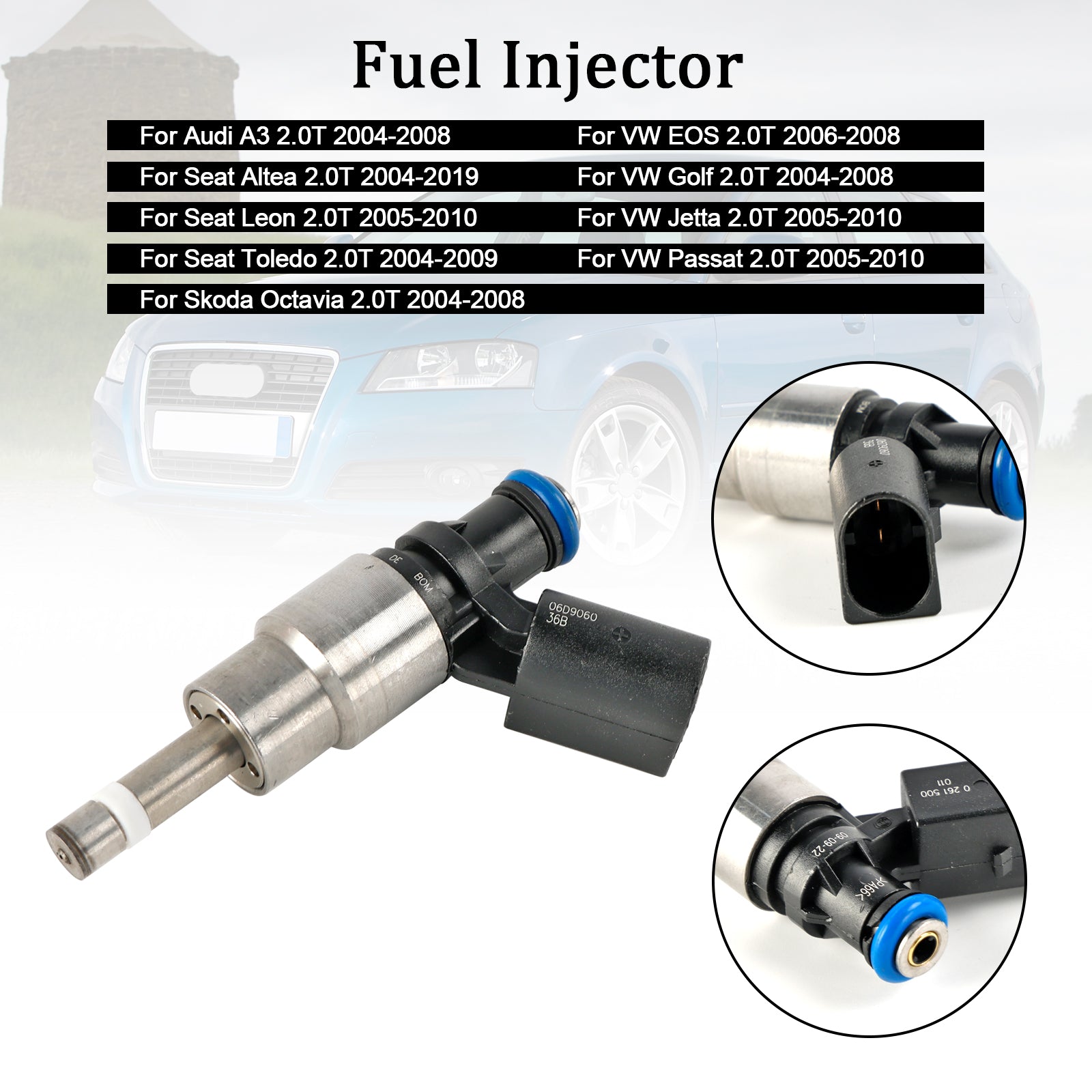PALASER 2005-2010 Vw Jetta 2.0T Fuel Injector 0261500011 06F906043D - Image 5