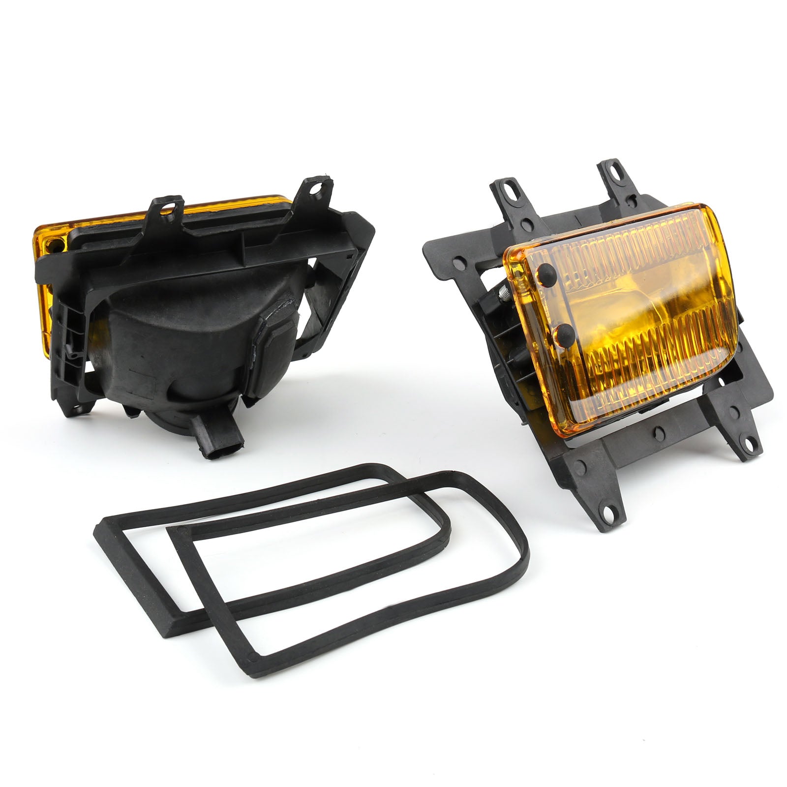 PALASER Front Bumper Yellow Fog Lights Plastic Lens Kit For 1985-1993 BMW E30 3-Series Sedan