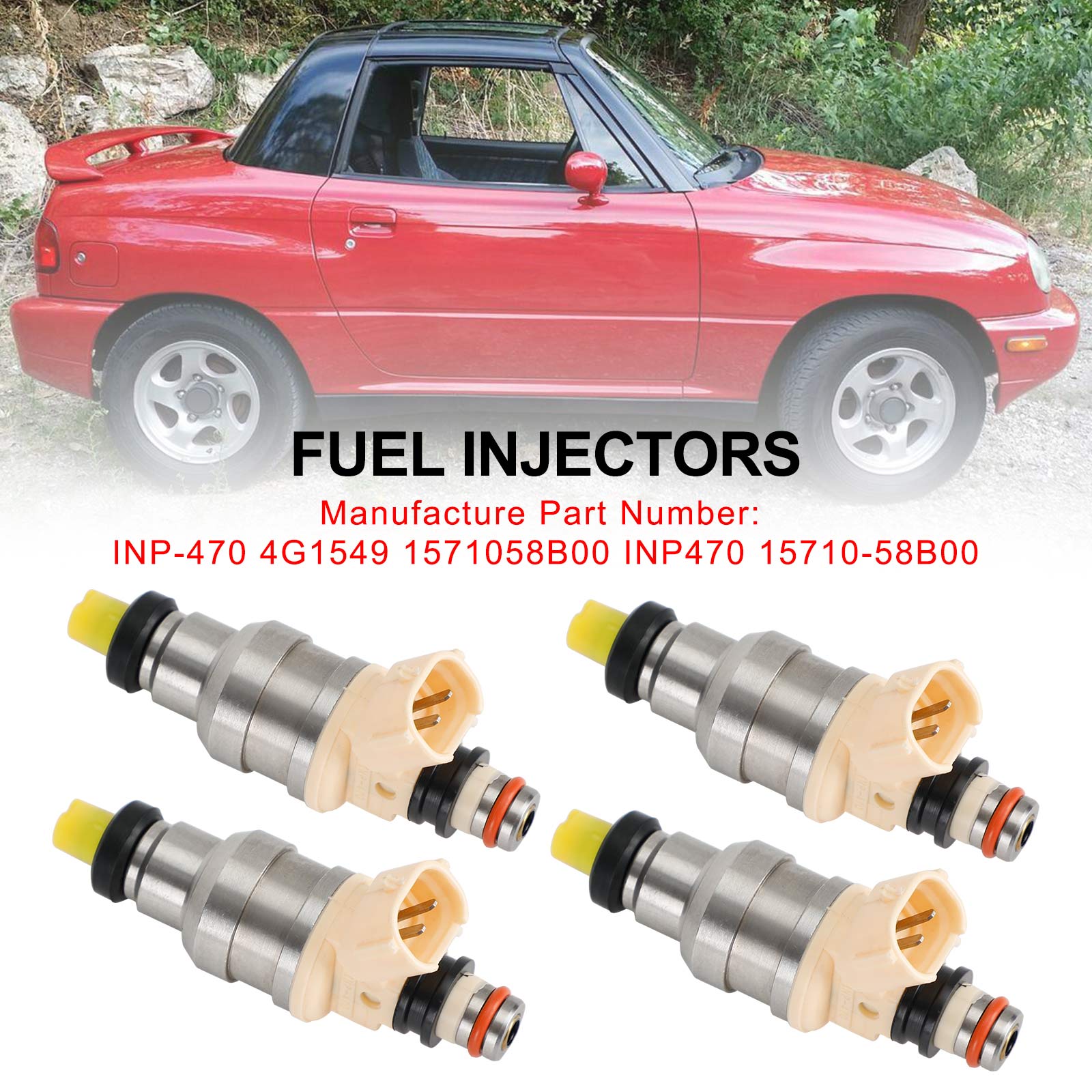 PALASER Fuel Injectors 4G1549 1571058B00 INP470 Fit 1996-1998 Suzuki X-90