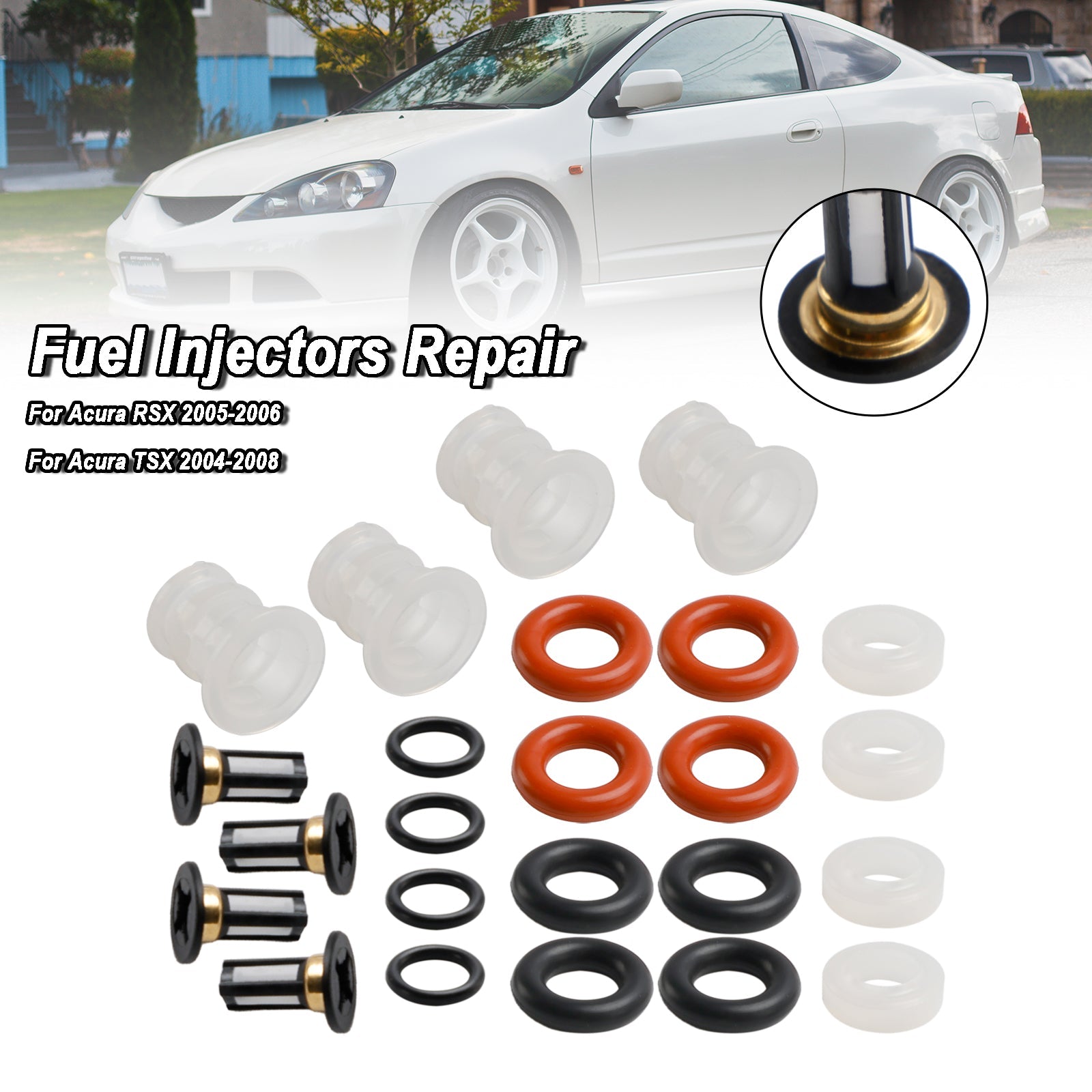 PALASER 2004-2008 Acura Tsx Fuel Injector Repair O-rings Seals Kit 16450-PRB-A01 - Image 2