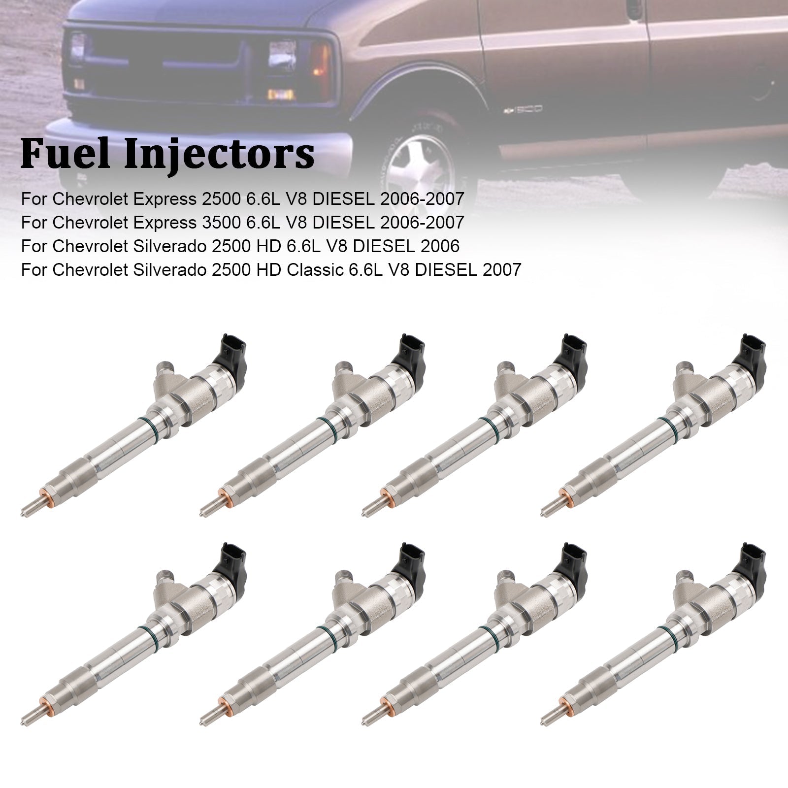 PALASER 2006 Hummer H1 6.6L V8 Diesel 8PCS Fuel Injector 0445120042 0445120082 19208742 - Image 6