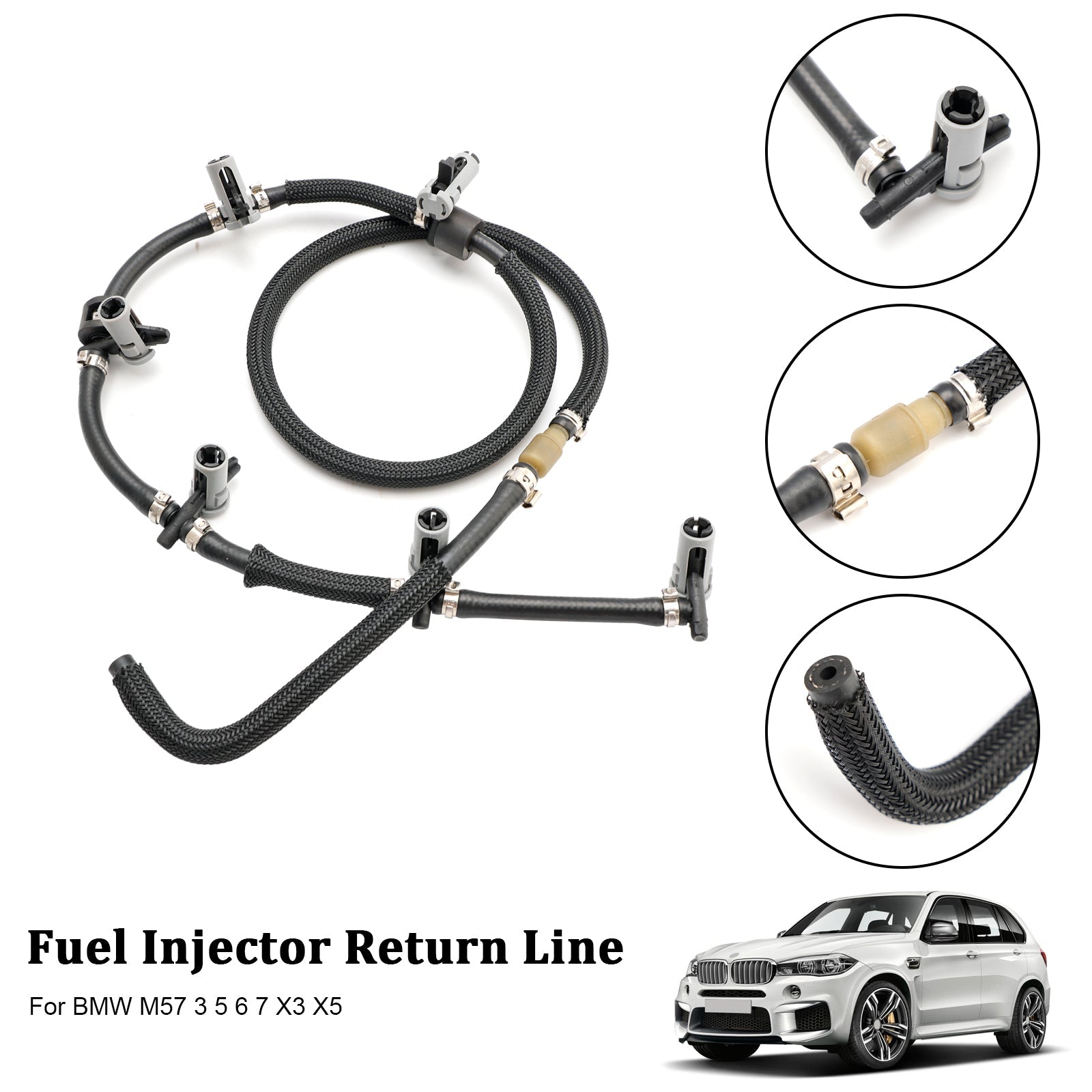 PALASER BMW 3 5 6 7 X3 X5 X6 Fuel Return Line Hose Pipe Injector Hose Leak Line 13537792870 - Image 9