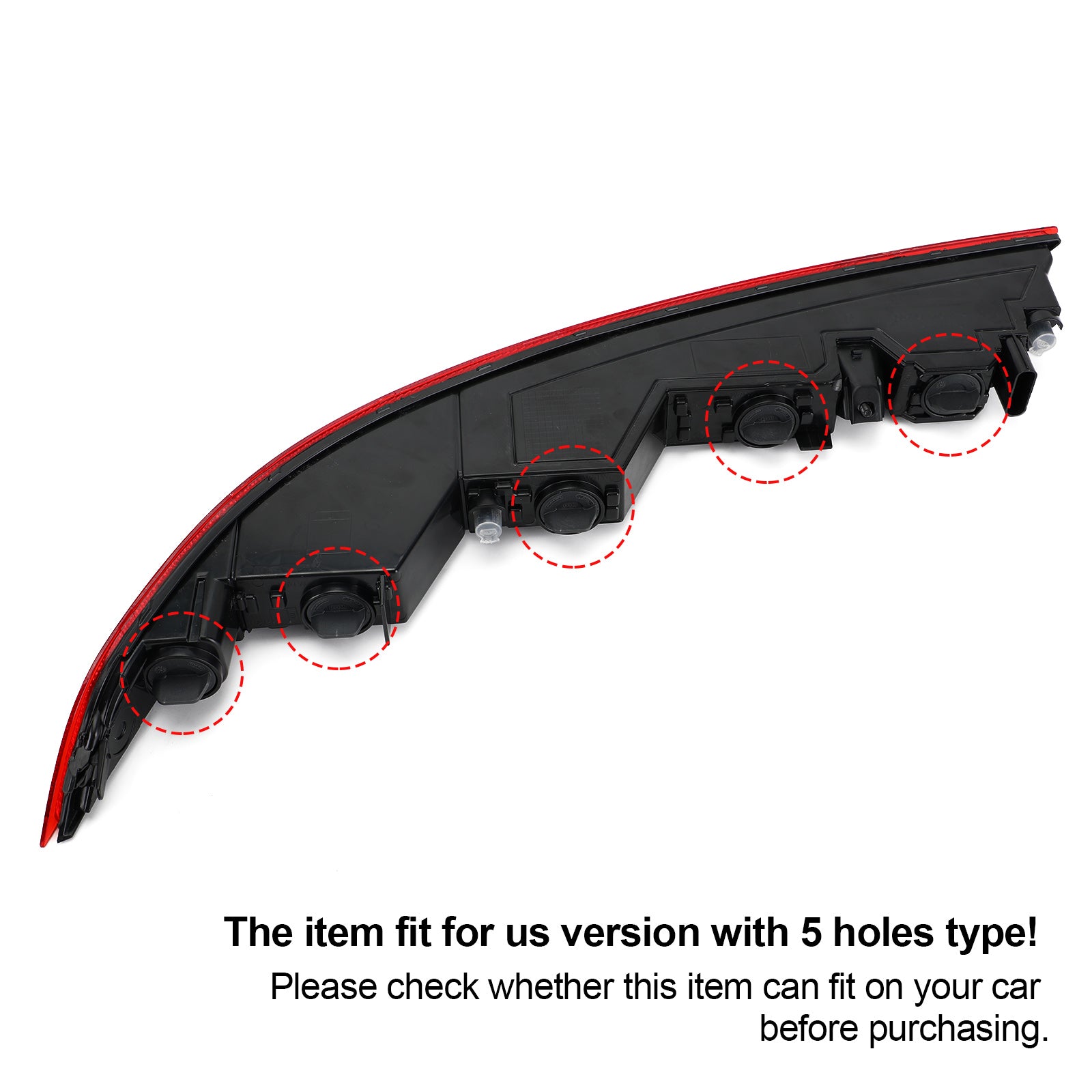 PALASER 18-21 Audi Q5 Us Version Stop Lamp Rear Bumper Lower Tail Light Brake - Image 4