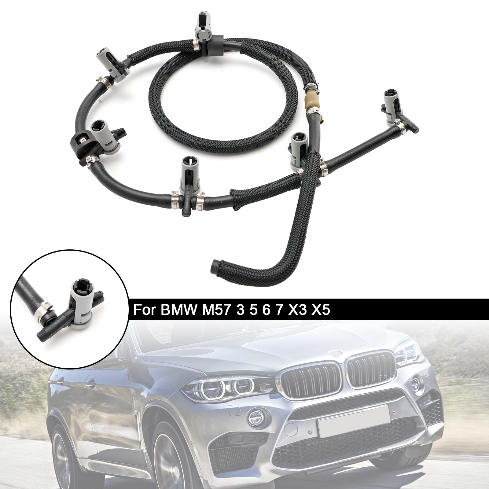 PALASER BMW 3 5 6 7 X3 X5 X6 Fuel Return Line Hose Pipe Injector Hose Leak Line 13537792870 - Image 3