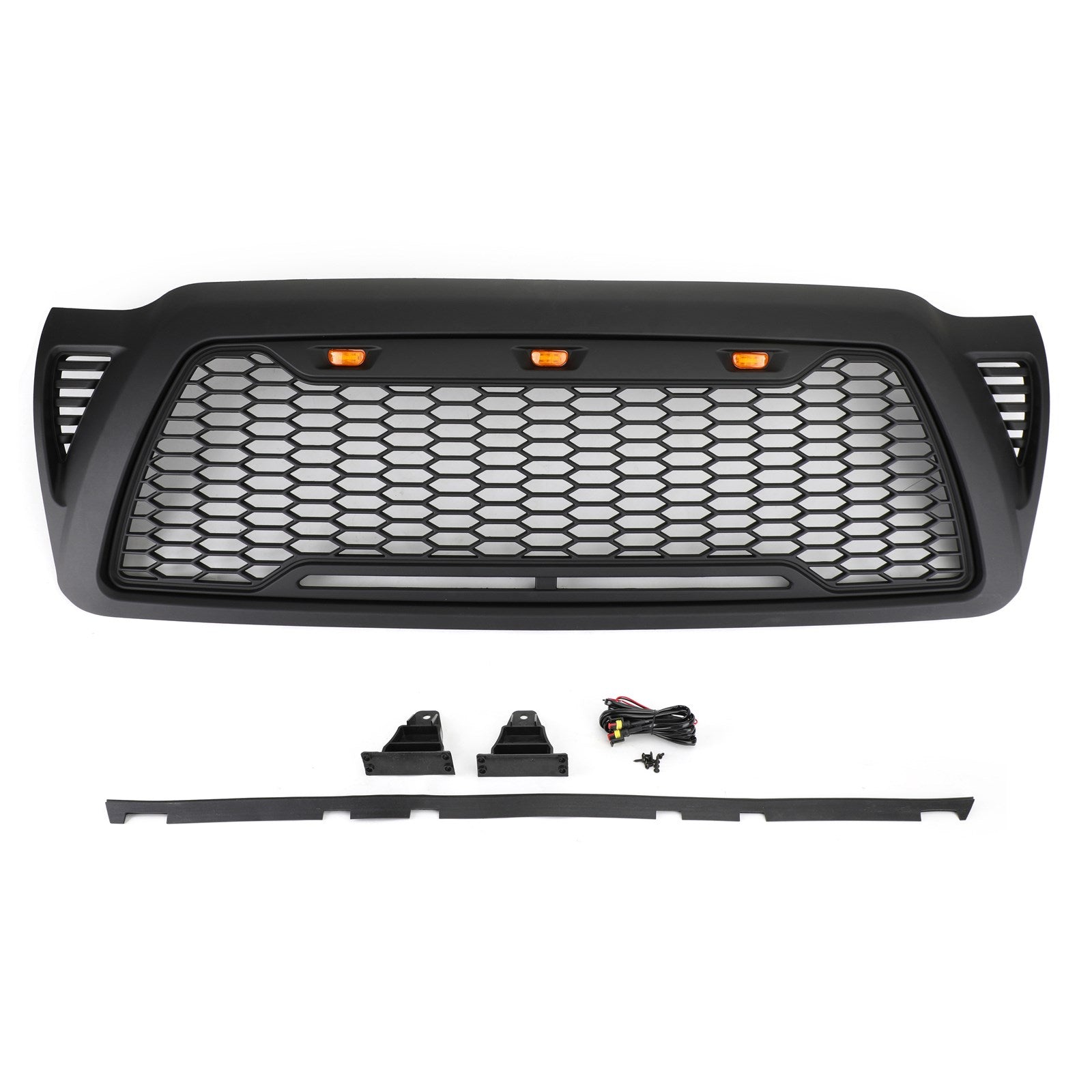 PALASER Front Grille Bumper Hood Mesh Grill Fit Toyota Tacoma 2005-2011 With LED Lights - Image 11
