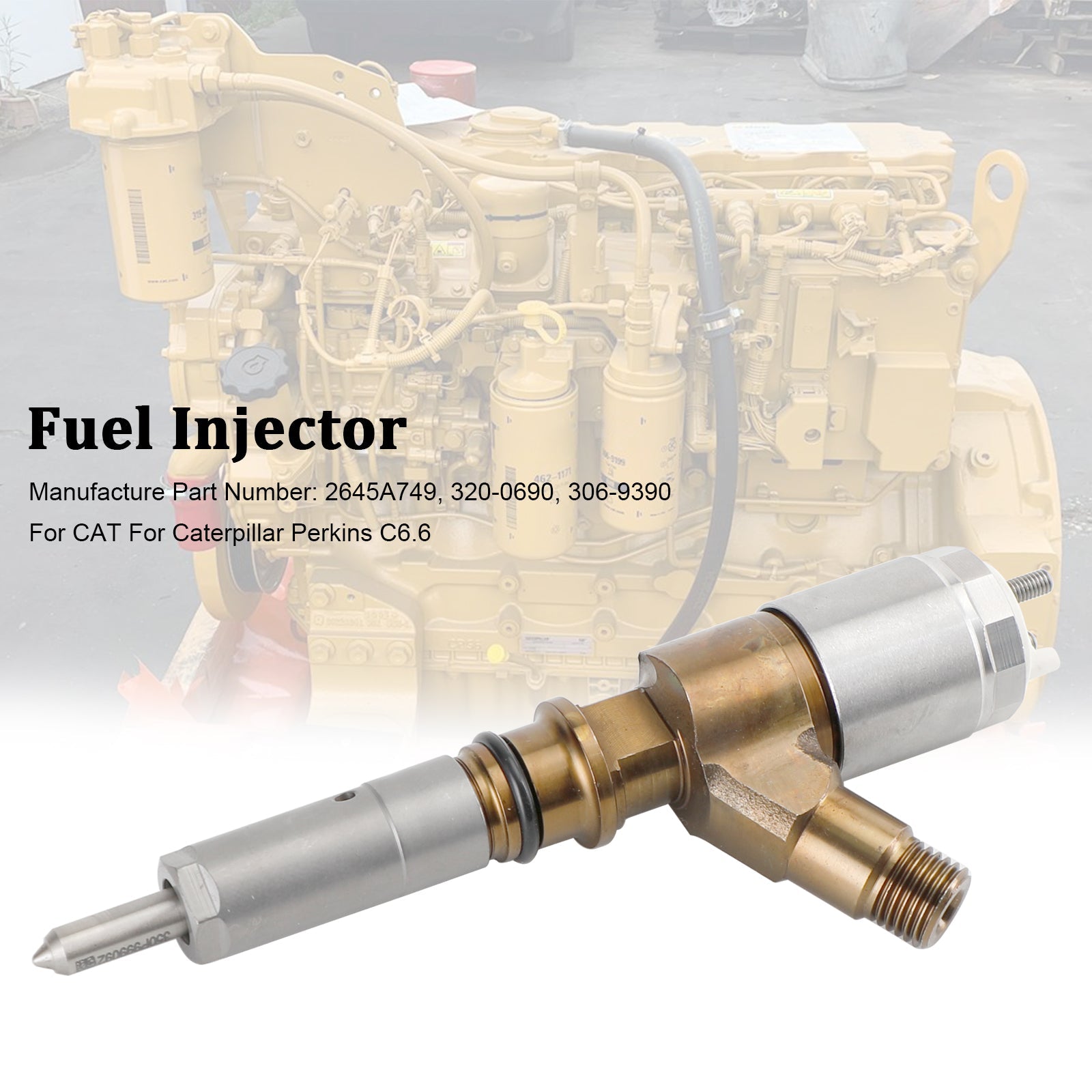 PALASER Cat For Caterpillar Perkins C6.6 1PS Fuel Injector 2645A749 320-0690 306-9390 - Image 7