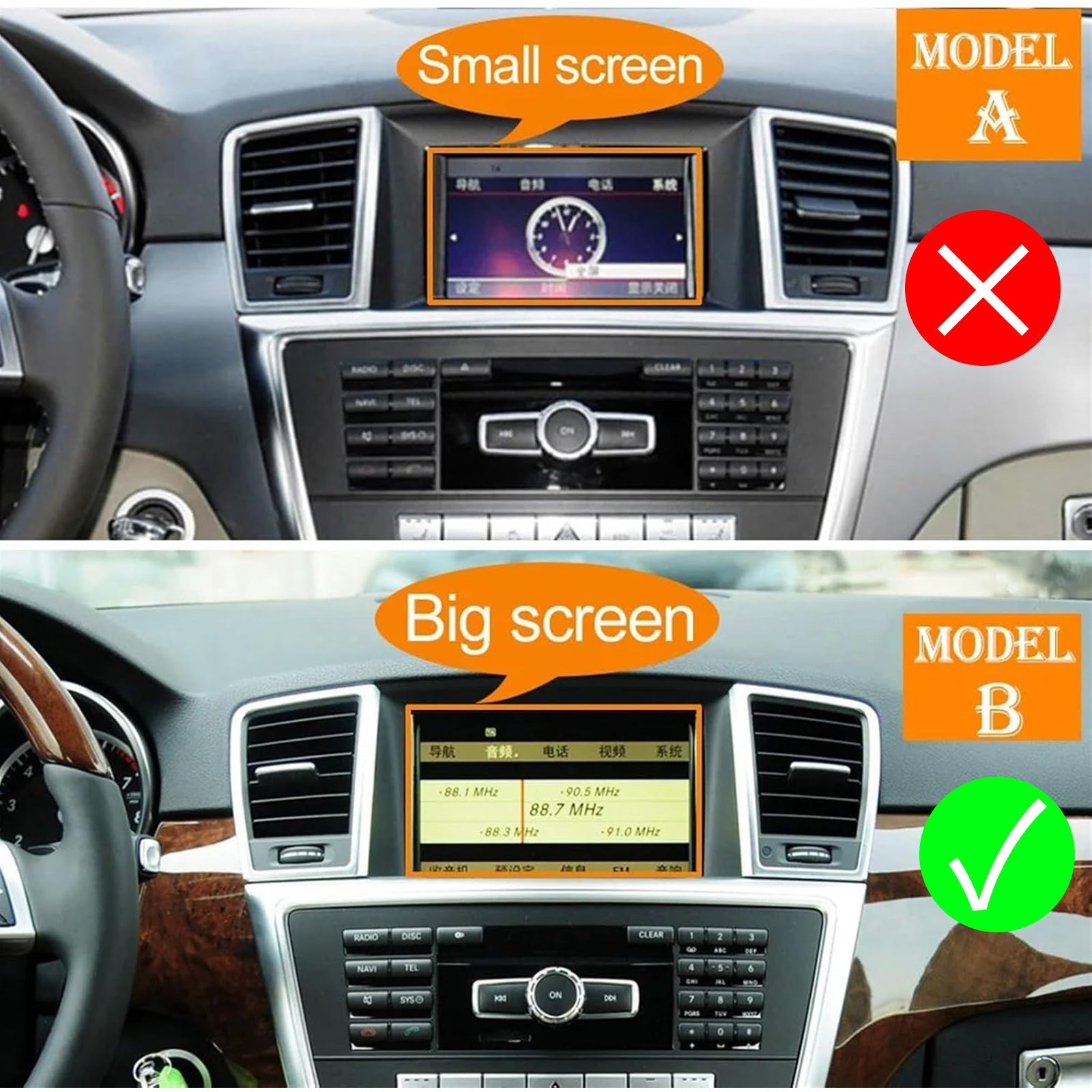 PALASER Dashboard Center Air Vent Big Screen For Mercedes Gl Ml X166 W166 2013-2015 - Image 3