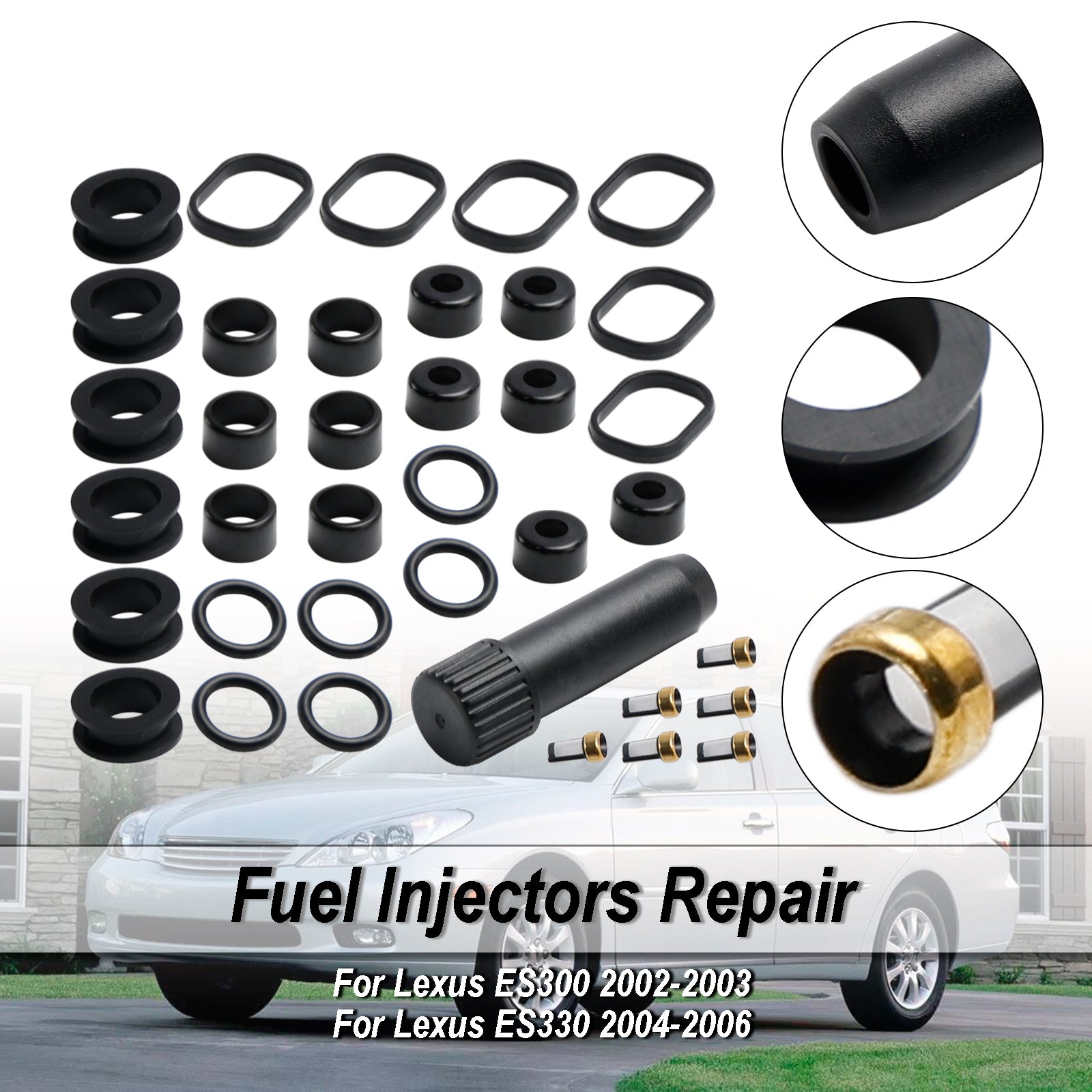 PALASER 2002-2003 Lexus ES300 Fuel Injector Repair Seal Kit 23250-20030 FJ644 - Image 4