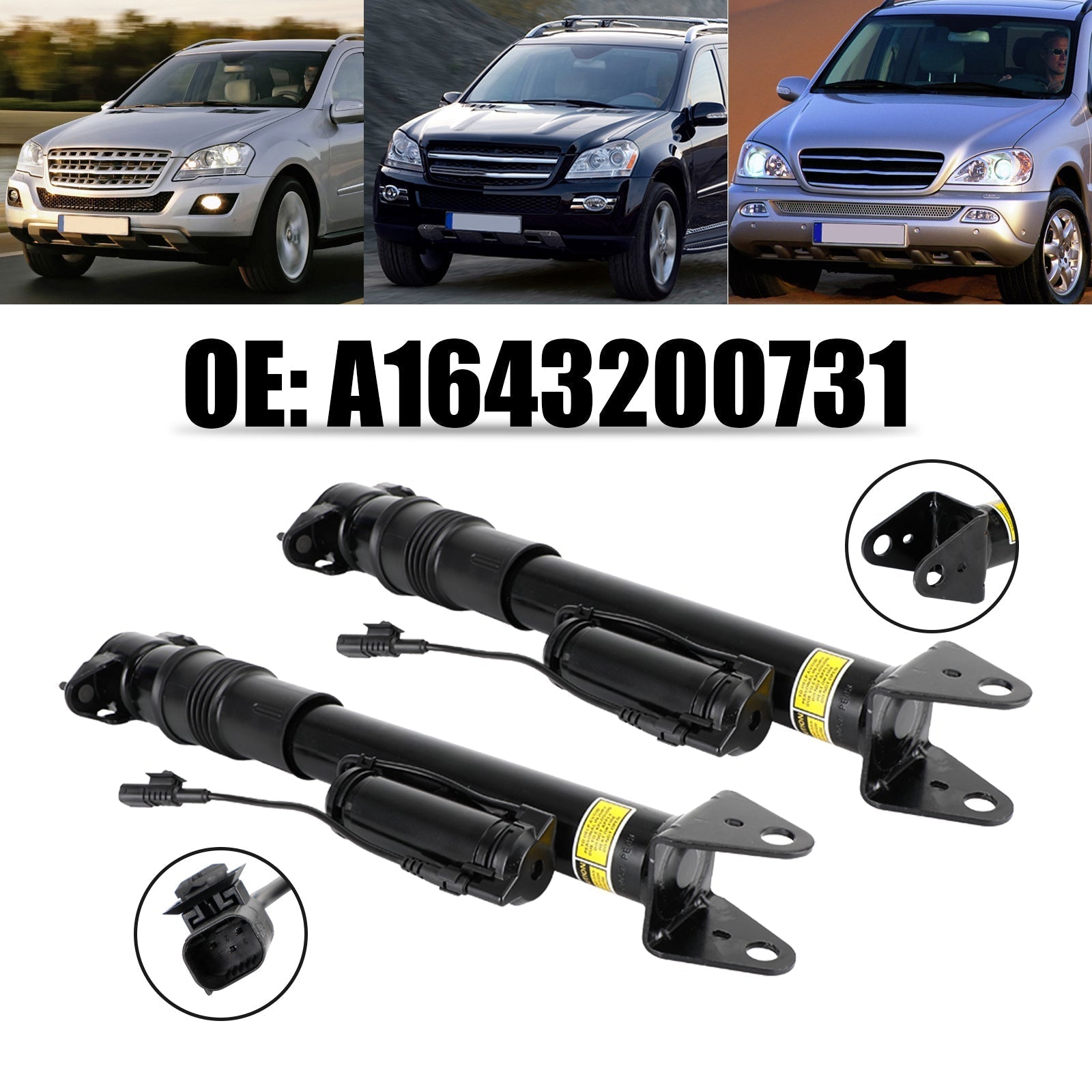 PALASER 2007-2012 Benz GL450 X164 Sport Utility Pair Struts Shock Absorber Rear 1643203031 1643203131 1643202931 - Image 2