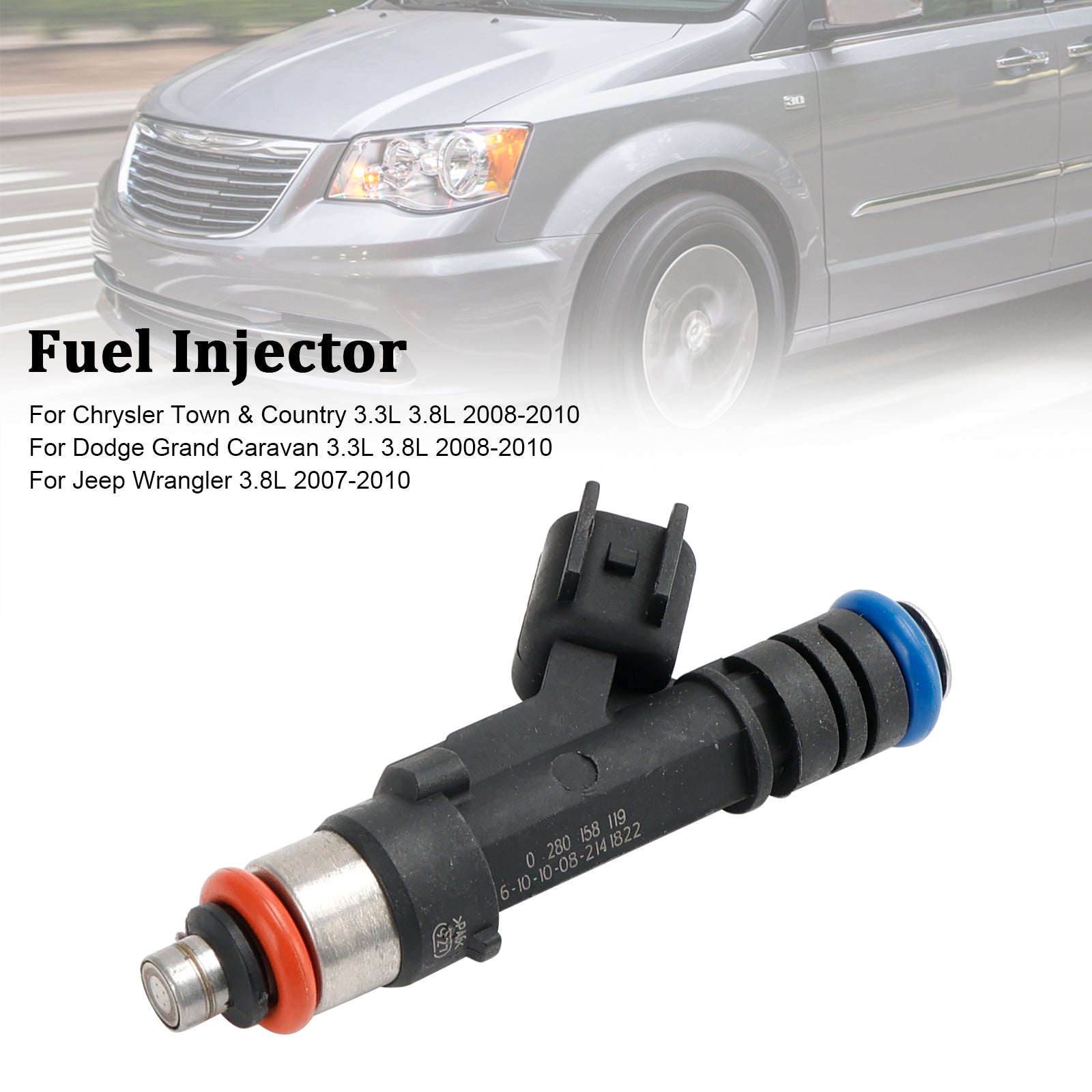 PALASER 2007-2010 Jeep Wrangler 3.8L 1PCS Fuel Injector 04861667AA 812-11131 - Image 9