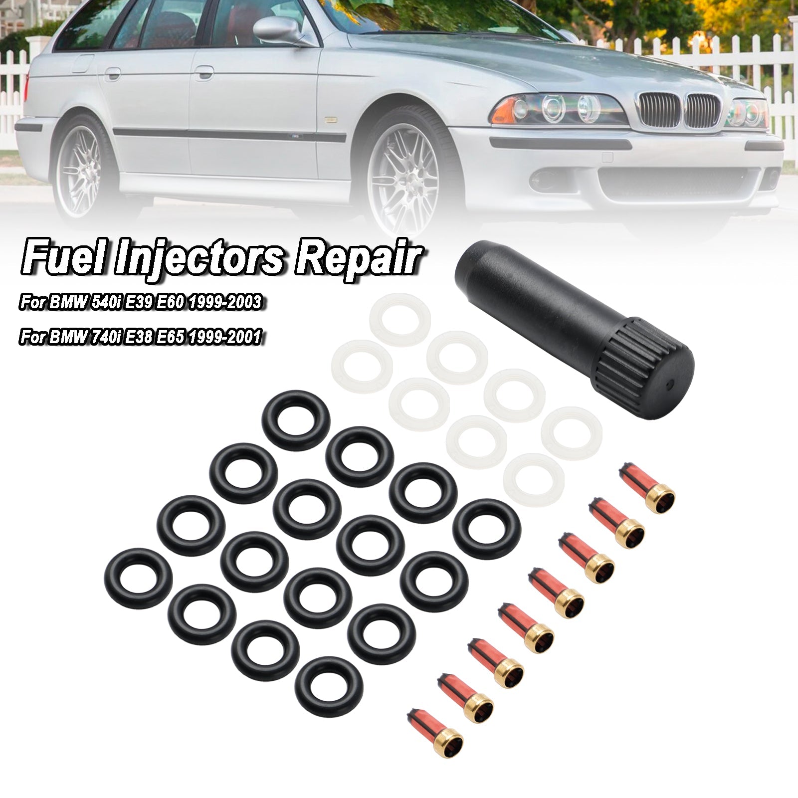 PALASER 1999-2001 BMW 740i 740iL E38 E65 Fuel Injector Repair Seal Kit 0280155823 FJ754 - Image 2