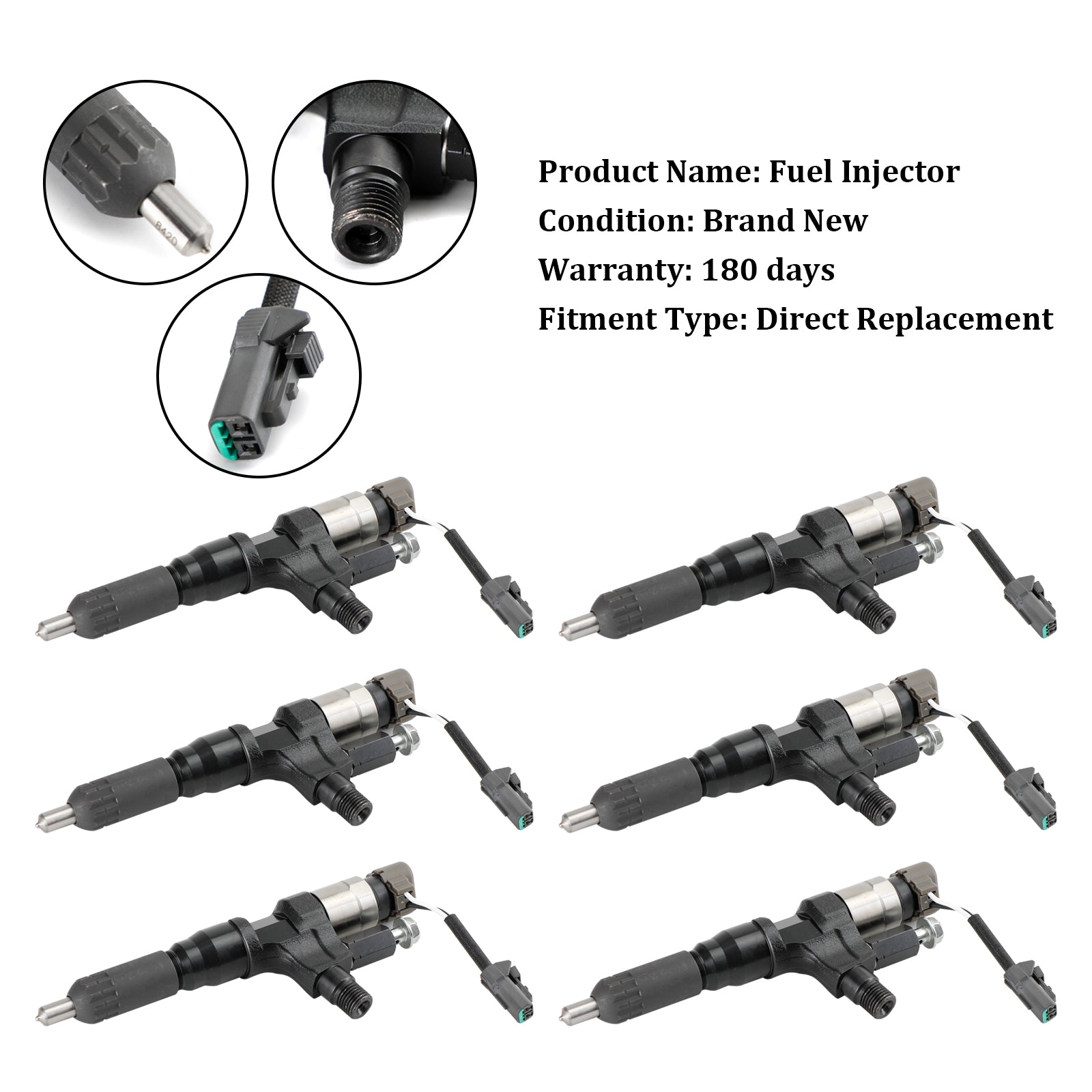 PALASER Hino 3.8L 4.7L 5.0L 6.5L 7.7L 6PCS Fuel Injectors 095000-6593 CB84034501S 095000-6594 - Image 11