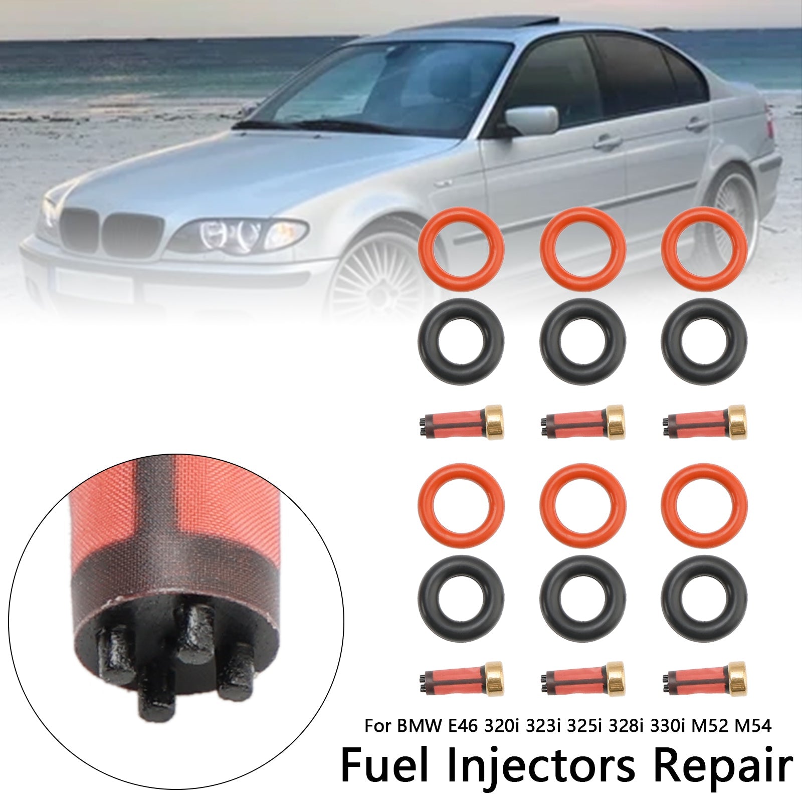 PALASER BMW E46 320i 323i 325i 330i Fuel Injector Repair Kits 13537546244 13641437486 - Image 4