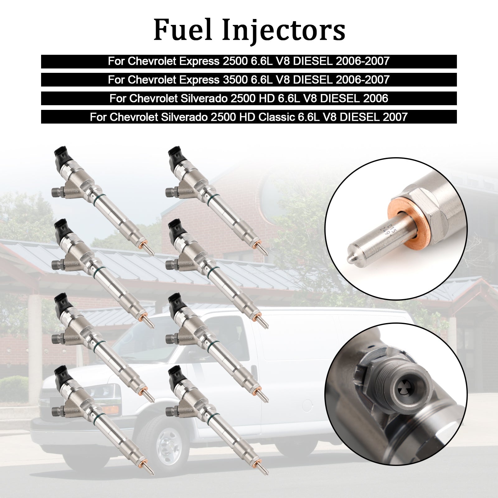 PALASER 2006-2007 GMC Savana 2500/3500 6.6L V8 Diesel 8PCS Fuel Injector 0445120042 0445120082 19208742 - Image 9