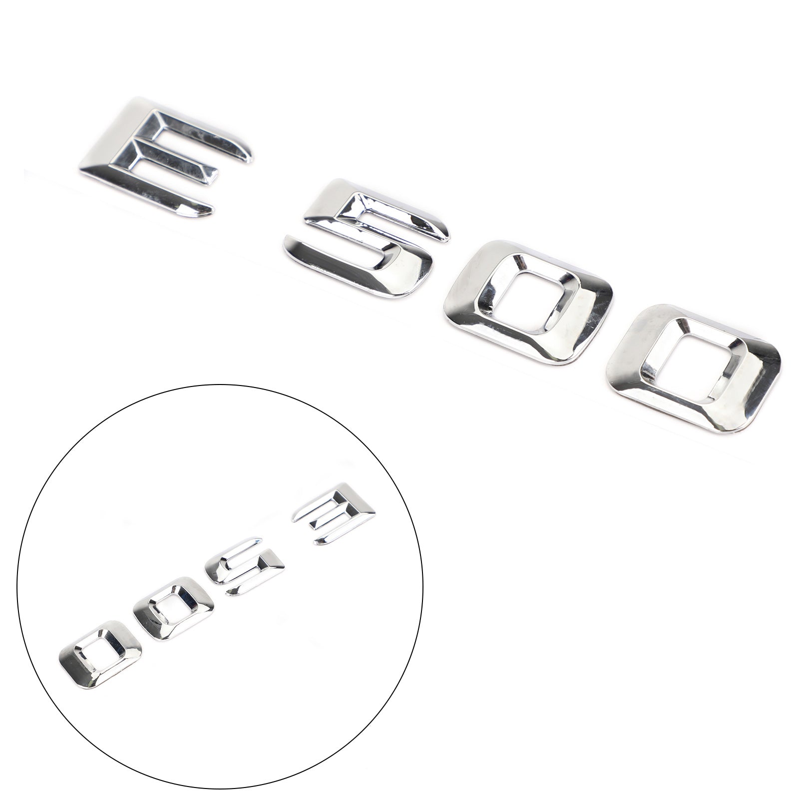 PALASER Mercedes E500 Chrome Rear Trunk Emblem Badge Nameplate Decal Letters Numbers - Image 3