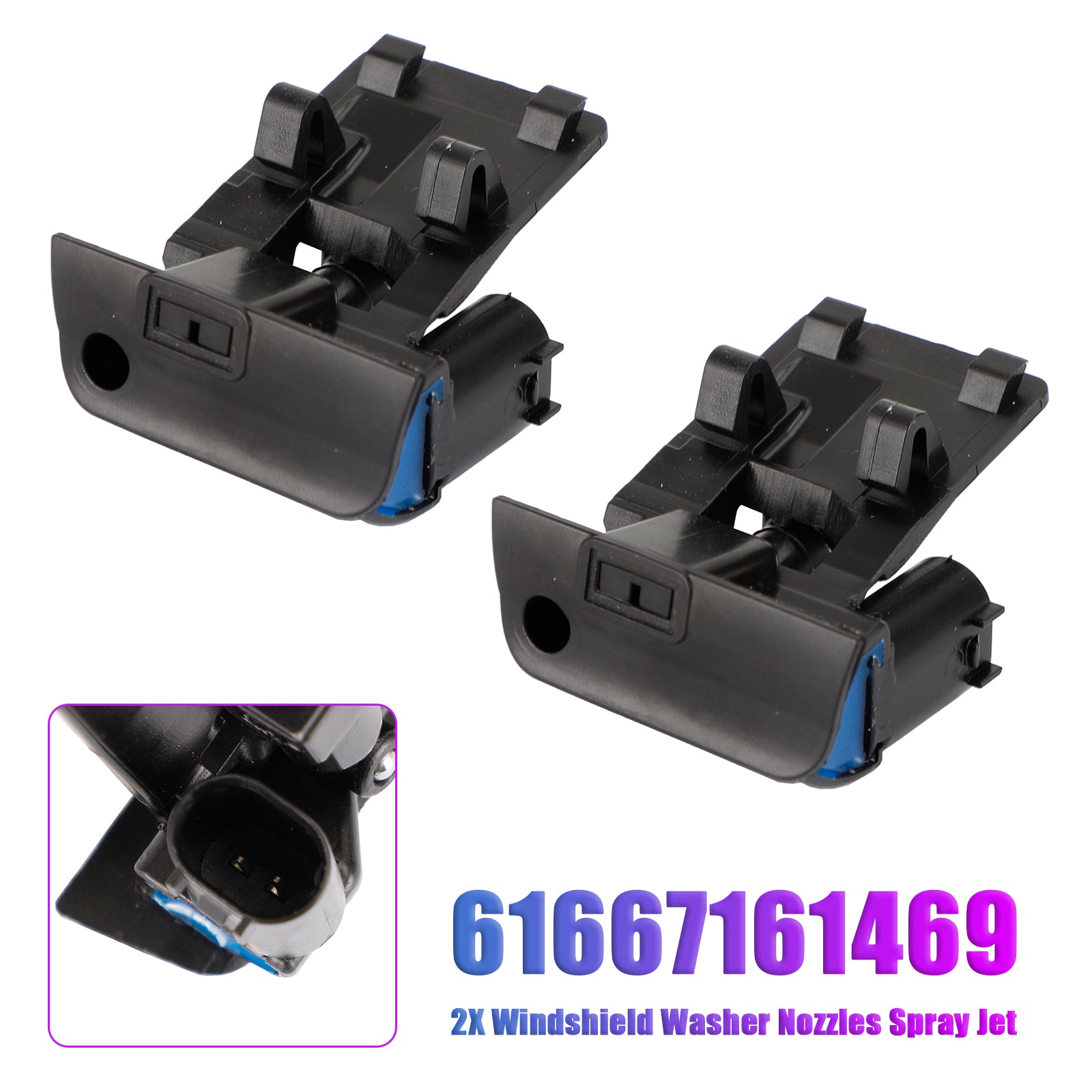 PALASER 2X Windshield Washer Nozzles Spray Jet For BMW X5 E70 06-10 61667161469