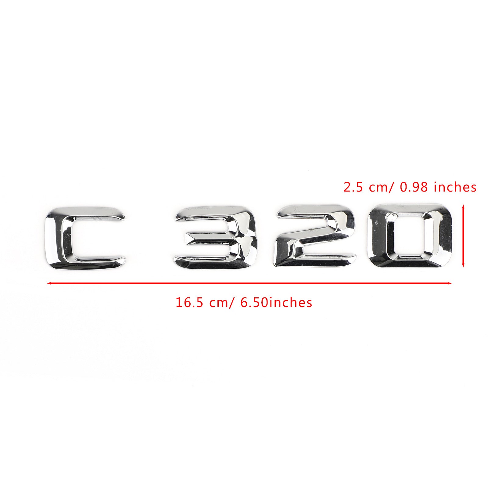 PALASER Rear Trunk Emblem Badge Nameplate Decal Letters Numbers Fit Mercedes C320 Chrome - Image 2