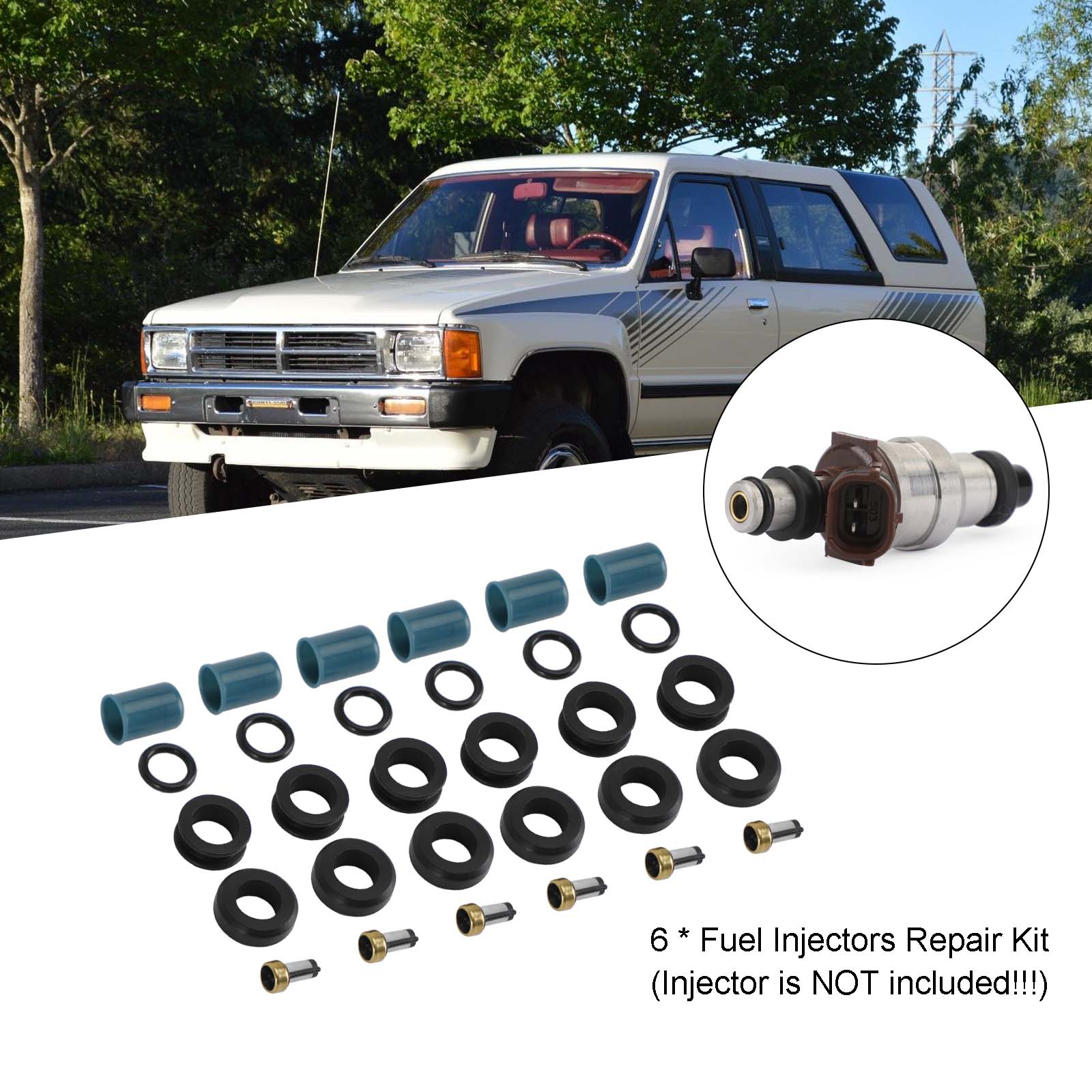PALASER Toyota Truck 4 Runner 1988-1995 3.0L 3VZE 6PCS Fuel Injectors Repair Seal Rebuild Kit 23209-65020 23250-65020 195500-5400 - Image 6
