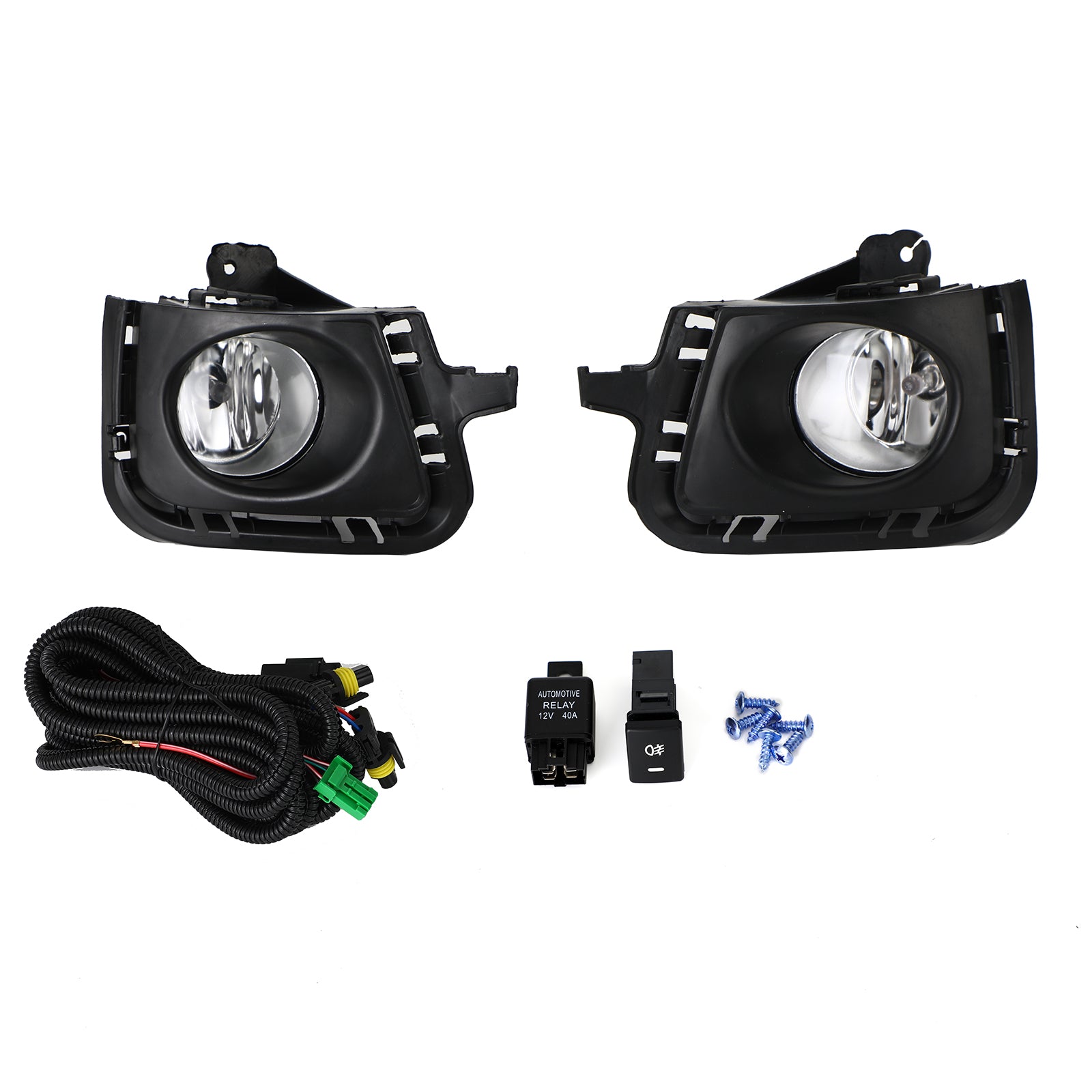 PALASER 12-14 Toyota Prius C Clear Lens Front Bumper Fog Light Lamps W/bezel+switch - Image 6