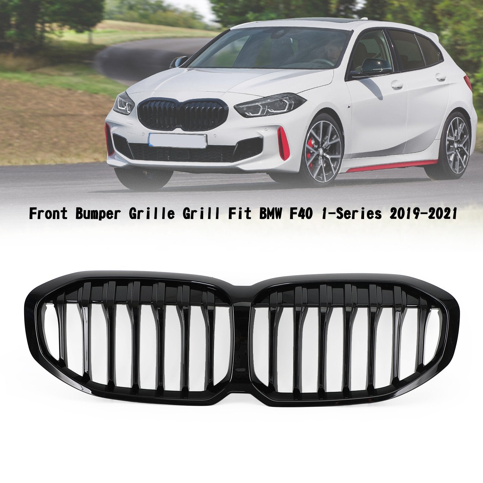 PALASER 2019-23 BMW F40 1-Series Gloss Black Front Replacement Grill 51138080490 Hood Grille