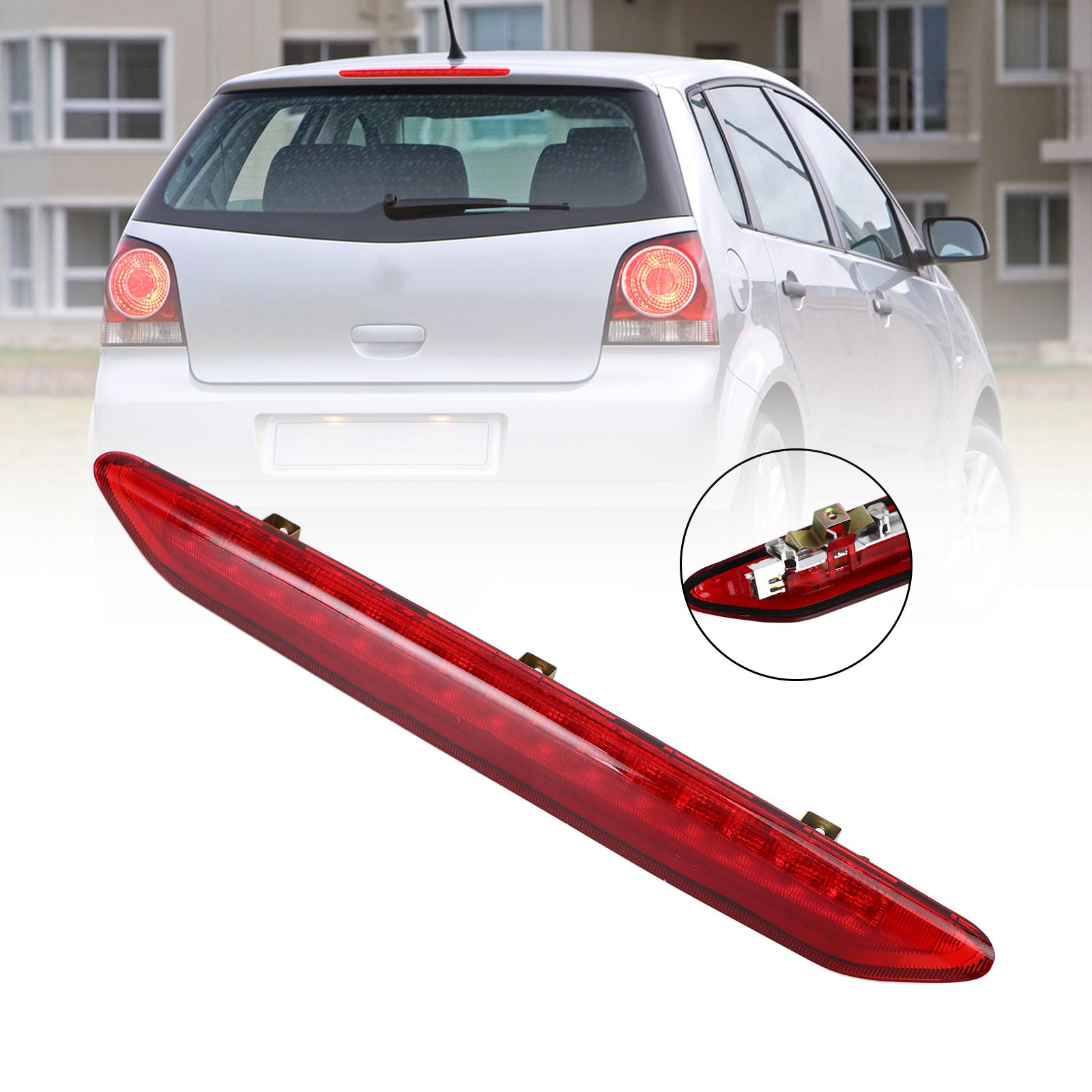 PALASER 2002-2010 Vw Polo 9N 6Q6945097 Third Brake Light High Mounted Stop Lamp Red