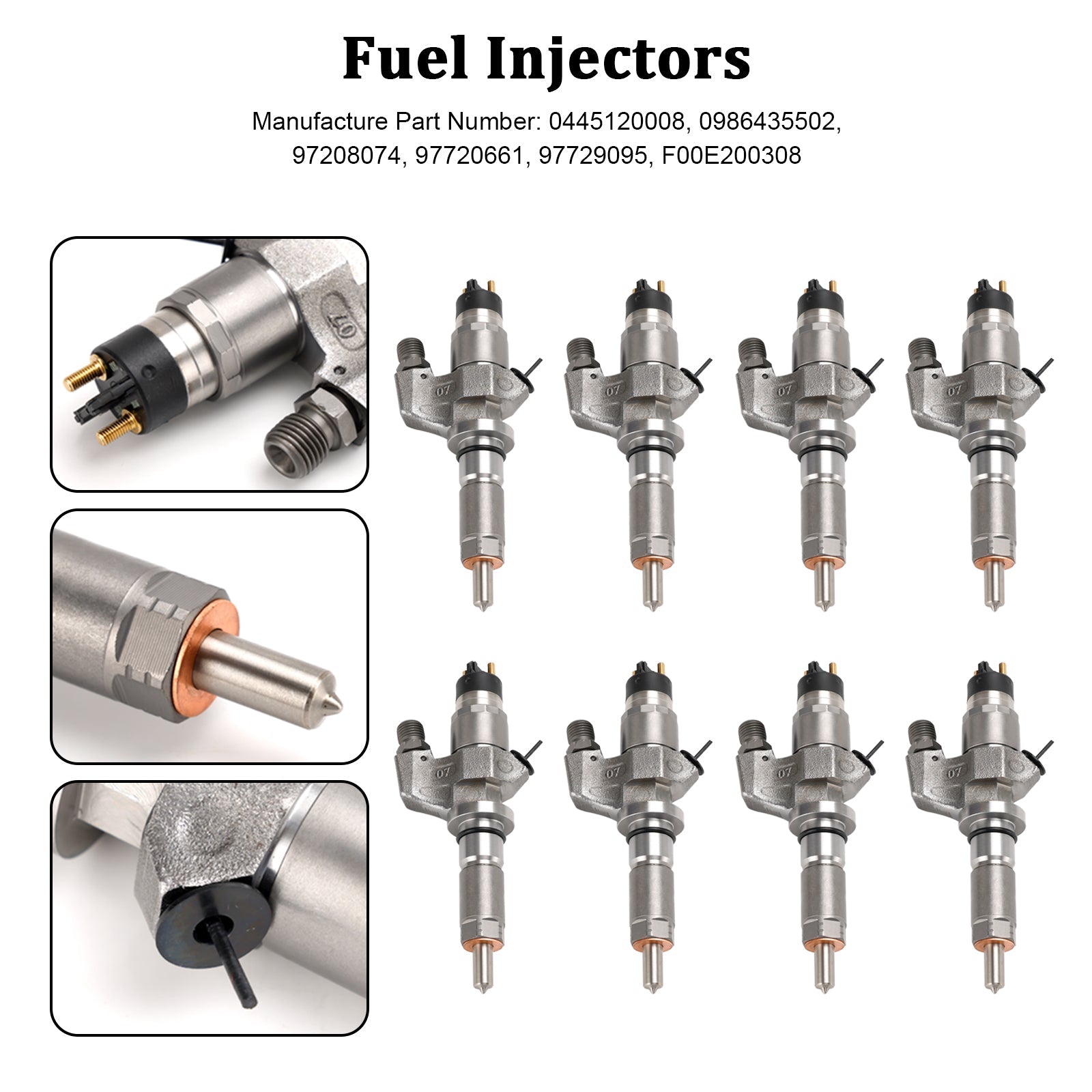 PALASER 2001-2004.5 GMC Sierra 2500HD 3500HD 6.6L LB7 Duramax Diesel 8PCS Fuel Injectors 0445120008 0986435502 97208074 - Image 13