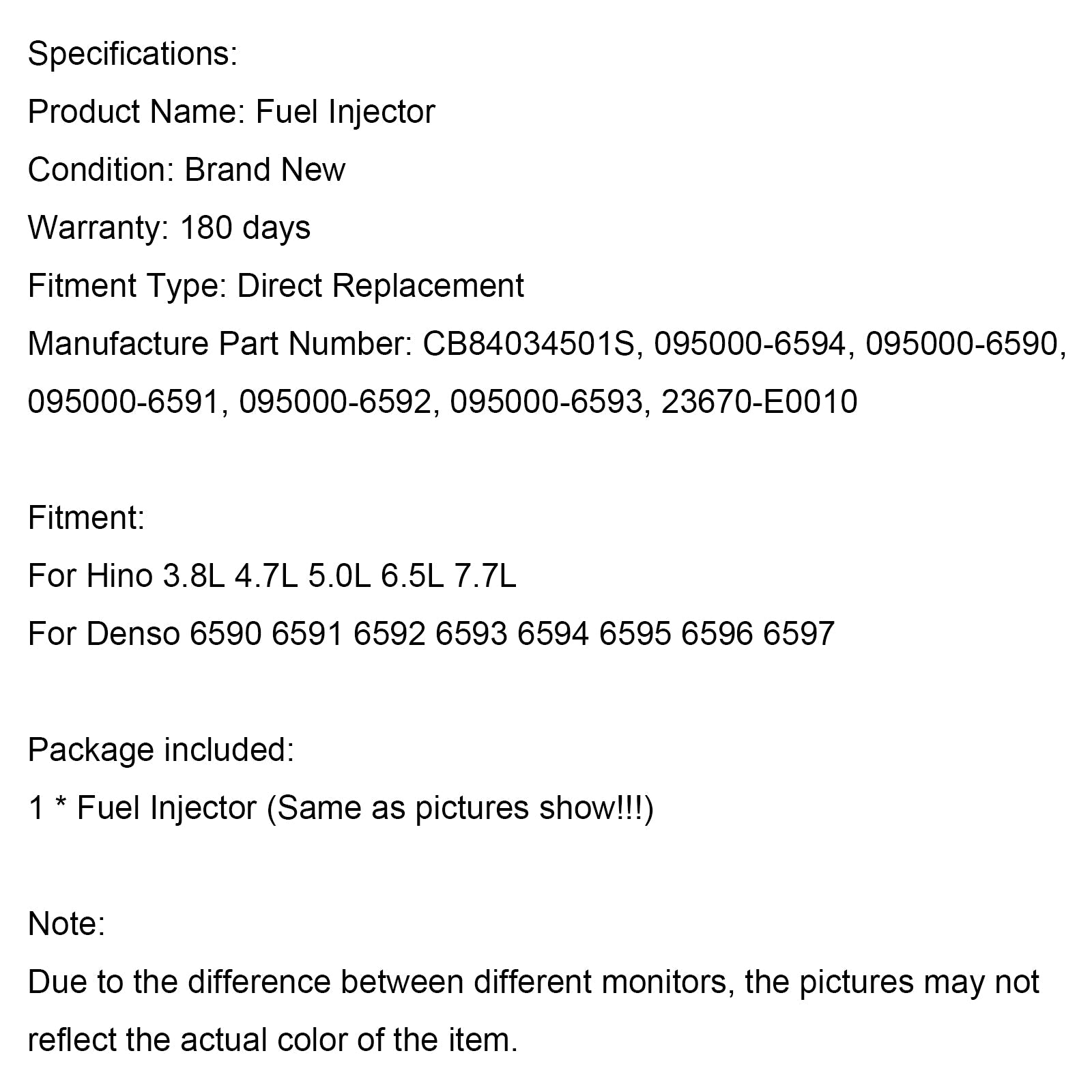 PALASER Hino 3.8L 4.7L 5.0L 6.5L 7.7L 1PCS Fuel Injector 095000-6593 CB84034501S 095000-6590 - Image 16