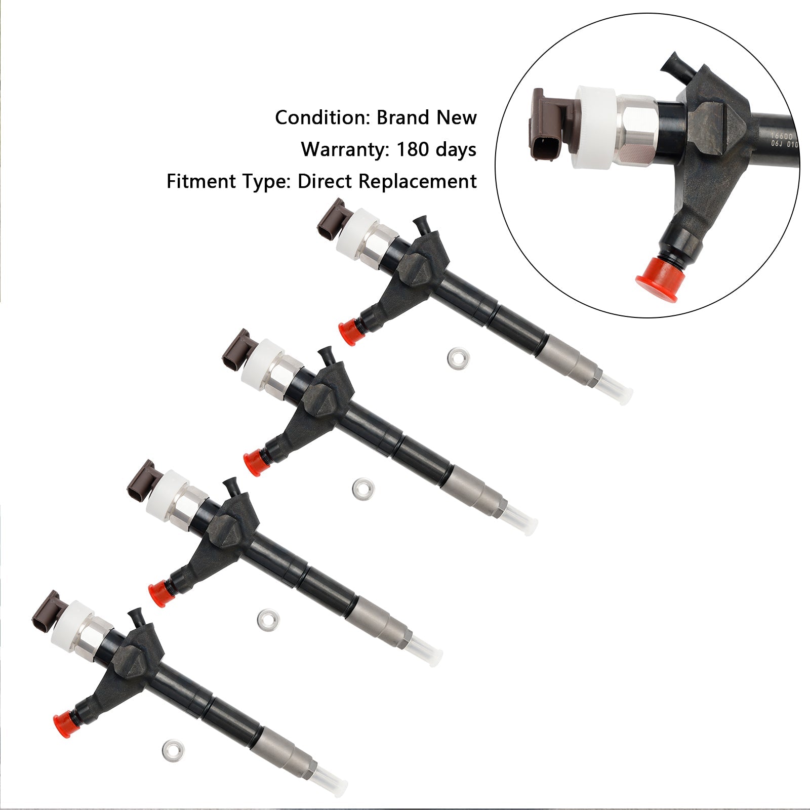 PALASER Nissan Navara D22 D40 Pathfinder Diesel 4Pcs Fuel Injector 095000-6250 16600-EB70A - Image 6