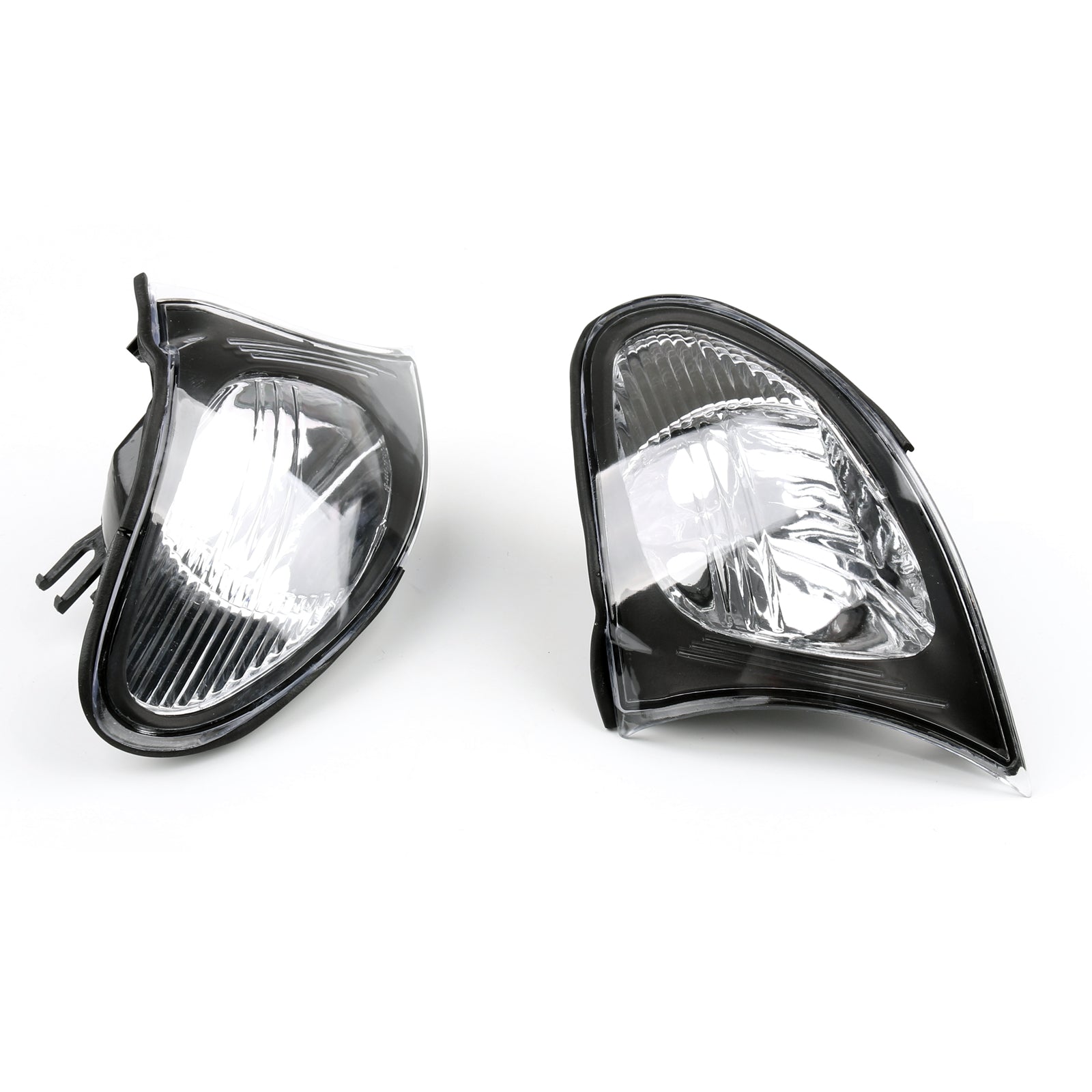 PALASER 02-05 BMW E46 3-Series 4Dr Euro Corner Lights - Crystal Clear W/ Smoke Trim Fit - Image 2