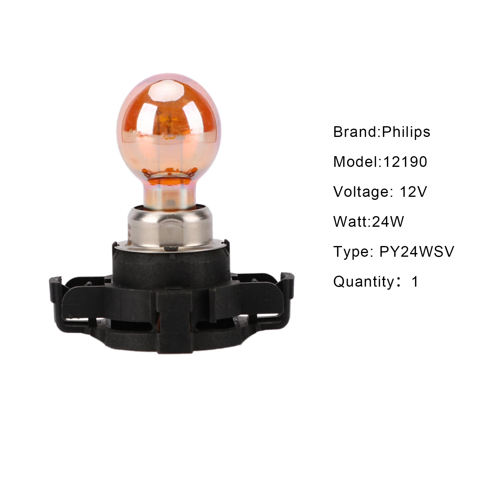 PALASER Philips Standard PY24W 12190SV 24W Amber Bulb Turn Signal Daytime Light - Image 8
