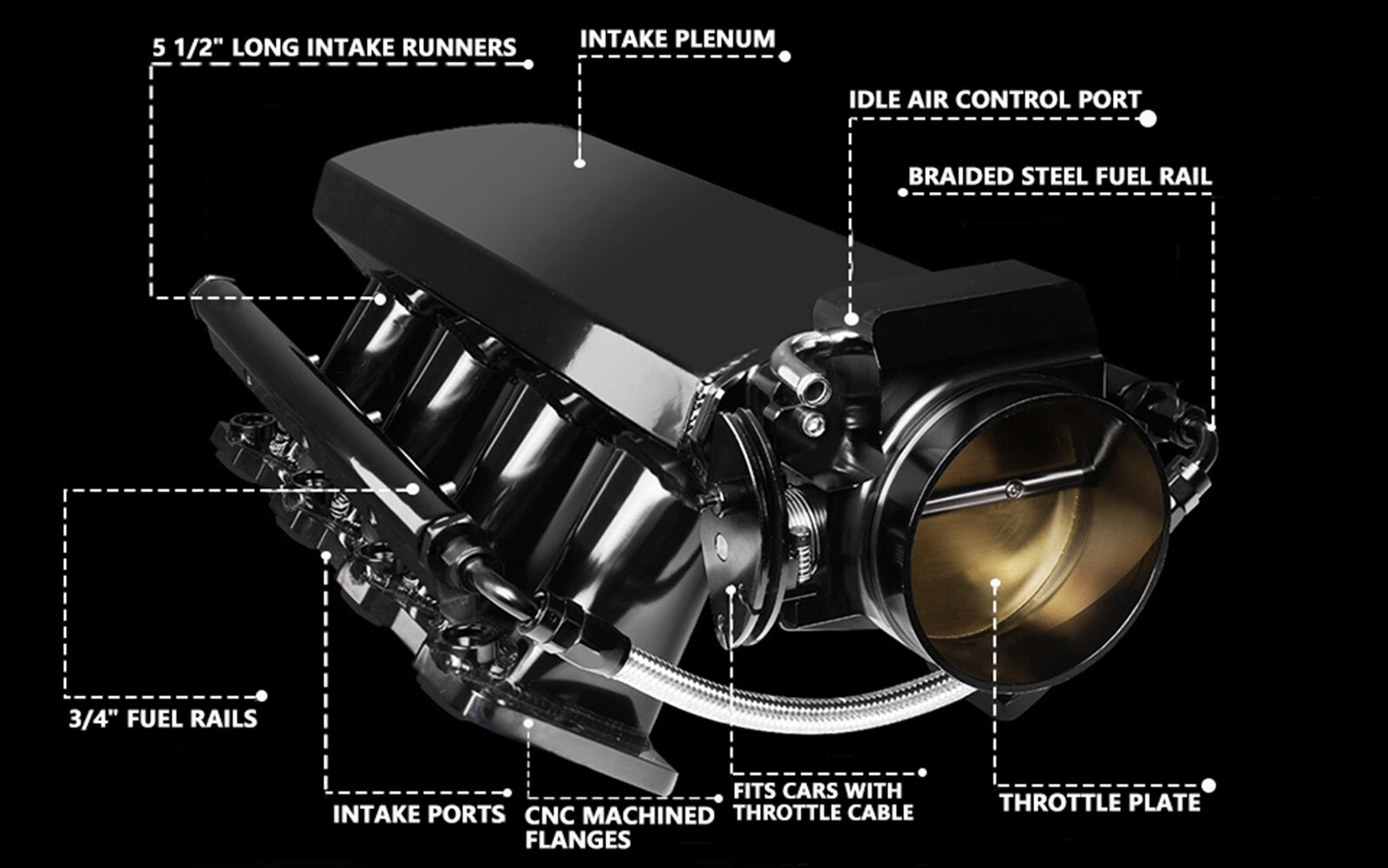 PALASER 92MM Intake Manifold W/ Fuel Rails Cathedral Port Fit LS1 LS2 LS6 6.0L 5.3L 4.8L - Image 12